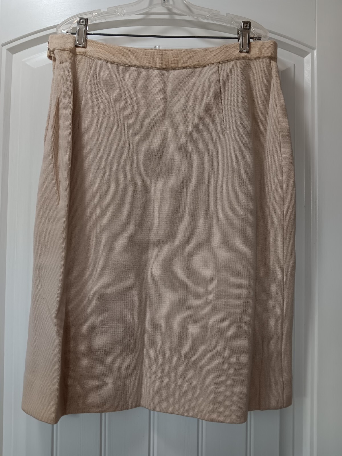 Vtg Gina Teresa Wool Skirt Set 3pc Tan Orange 14 Hong Kong NWT 60s 70s Fits L