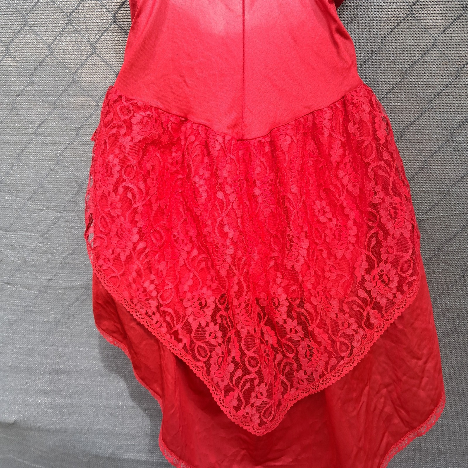 Traffic Jam Vintage 1990s Nylon Red Lace Teddy Women’s Small With Train