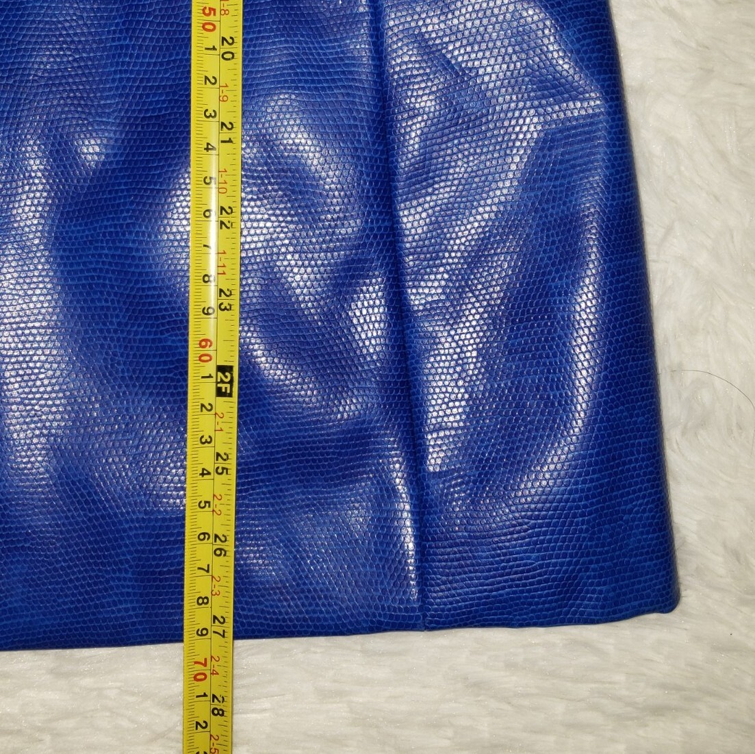 Vintage 90s Hugo Buscati Collection Blue Shiny Blazer Womens Jacket Polyurethane