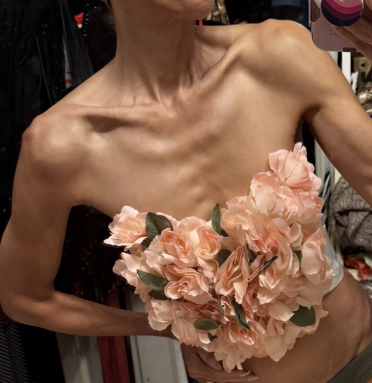 Vtg Victoria’s Secret Flower Bustier Satin Corset 3D Top S Off White Avant