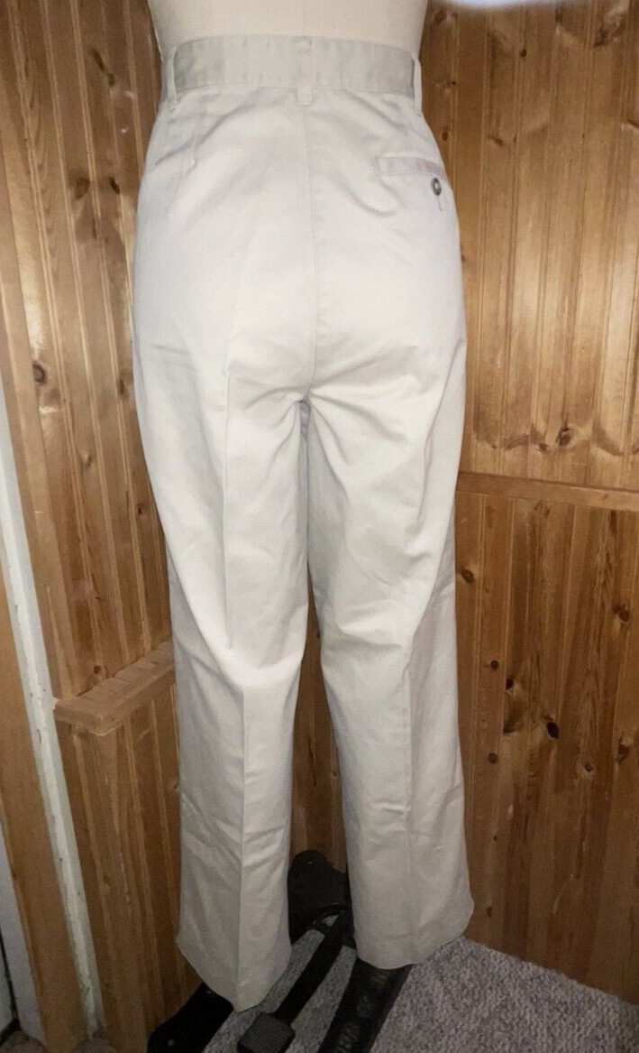 Vintage 80s LL Bean KHAKI Trouser Pants 34” HIGH RISE Waist 3 Pocket 16