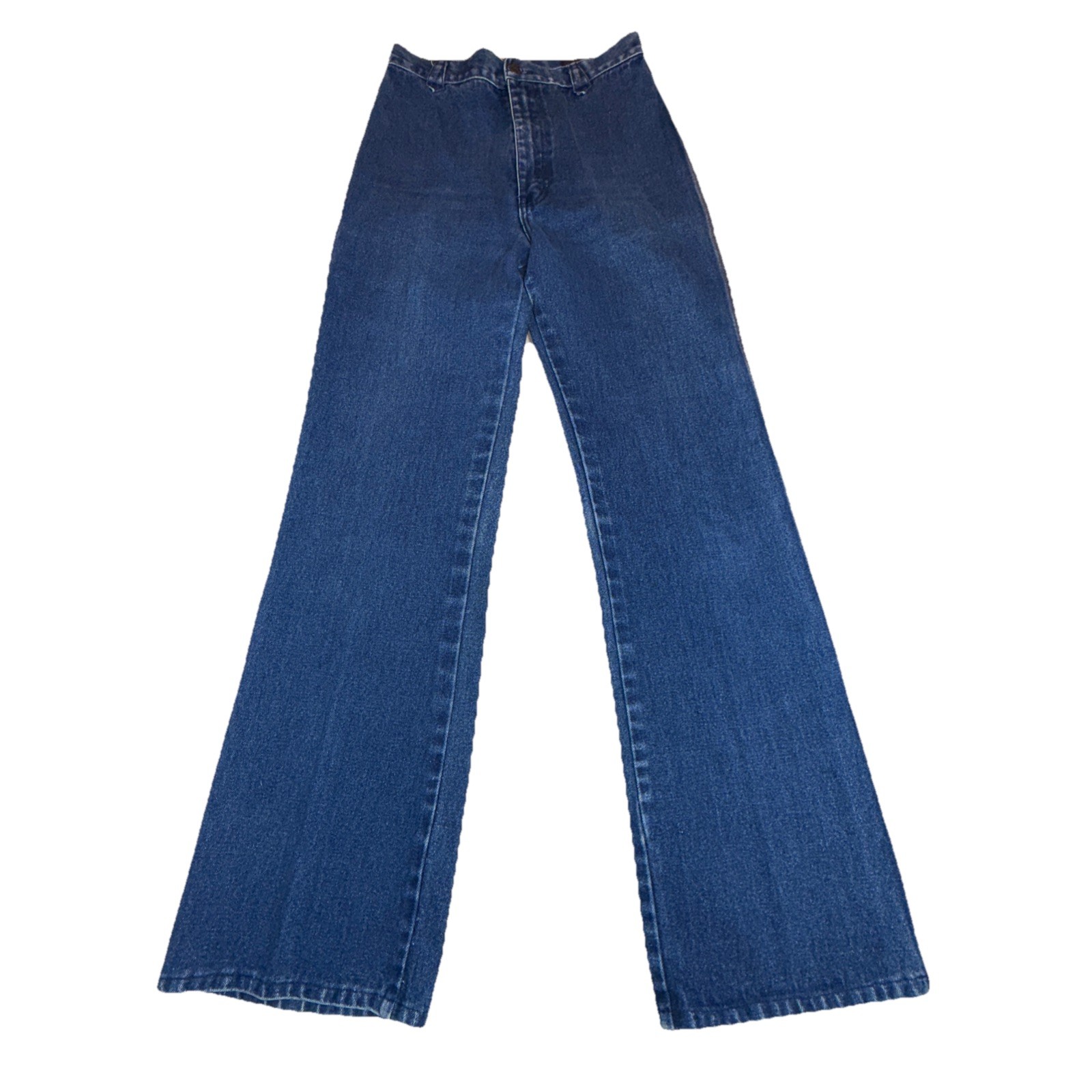 Vintage 70s Union Gap Wide Leg Jeans Footprint Stitching Embroidered 26×30