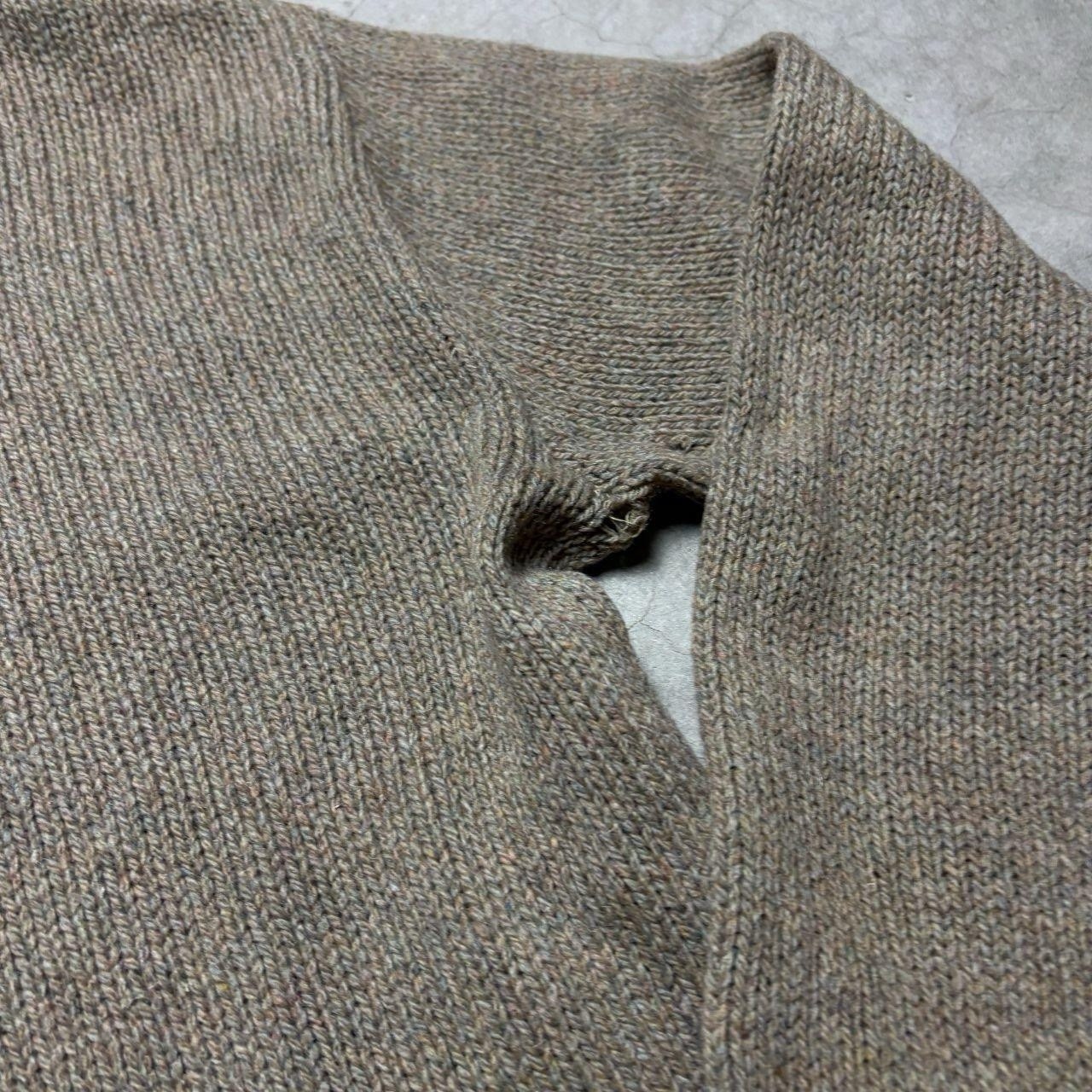 70s Vintage Austrian Alpine Boiled Wool Cardigan with leather elbow patches M