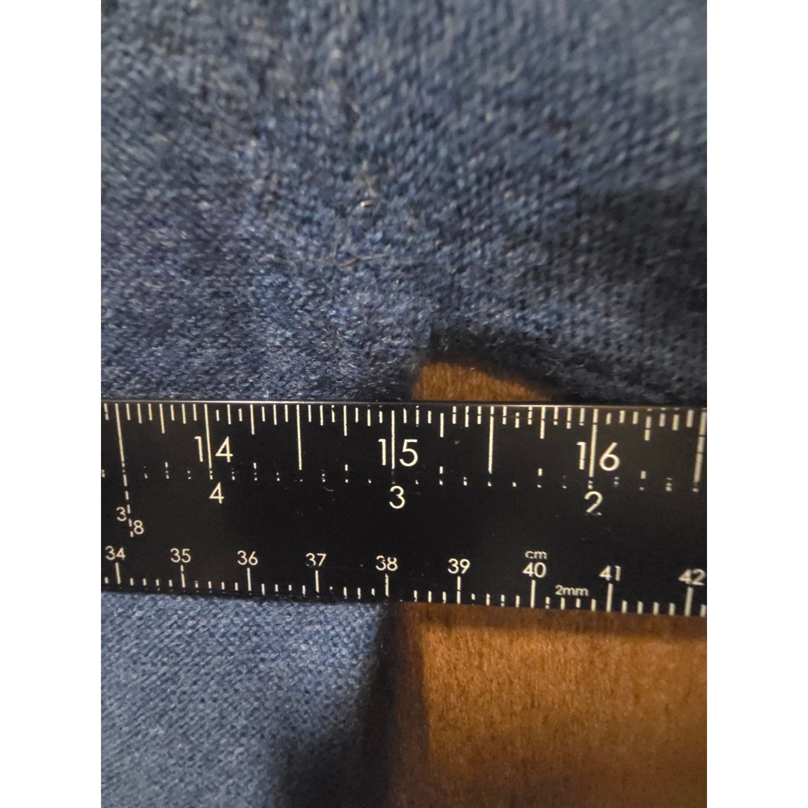Ciao Ltd Vintage Blue 100% Pure Wool Knit Midi Dress Long Sleeve XS Hong Kong