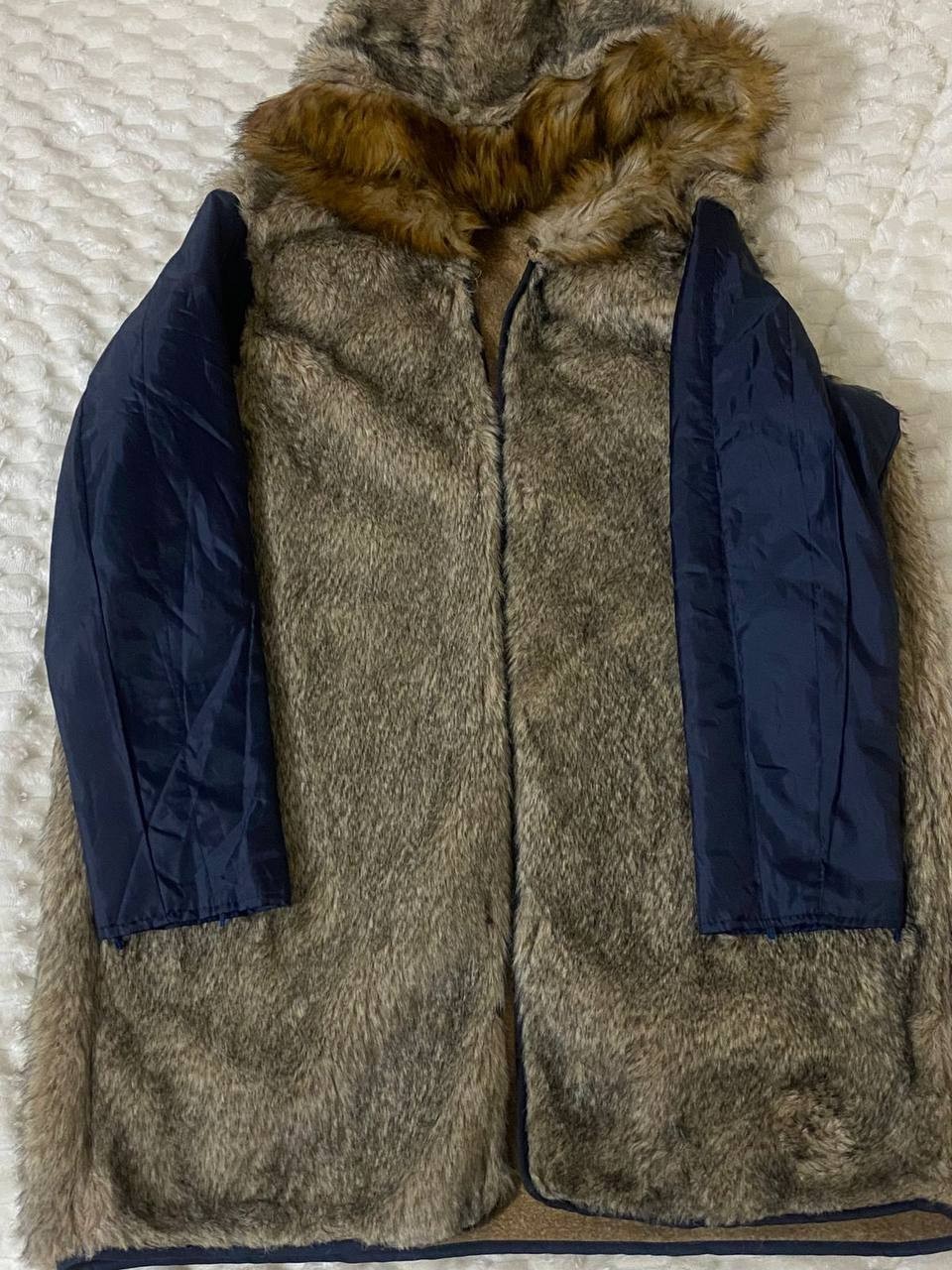 Women’s Vintage Faux Fur Jacket Beige UK12 / EU40 – Winter Coat