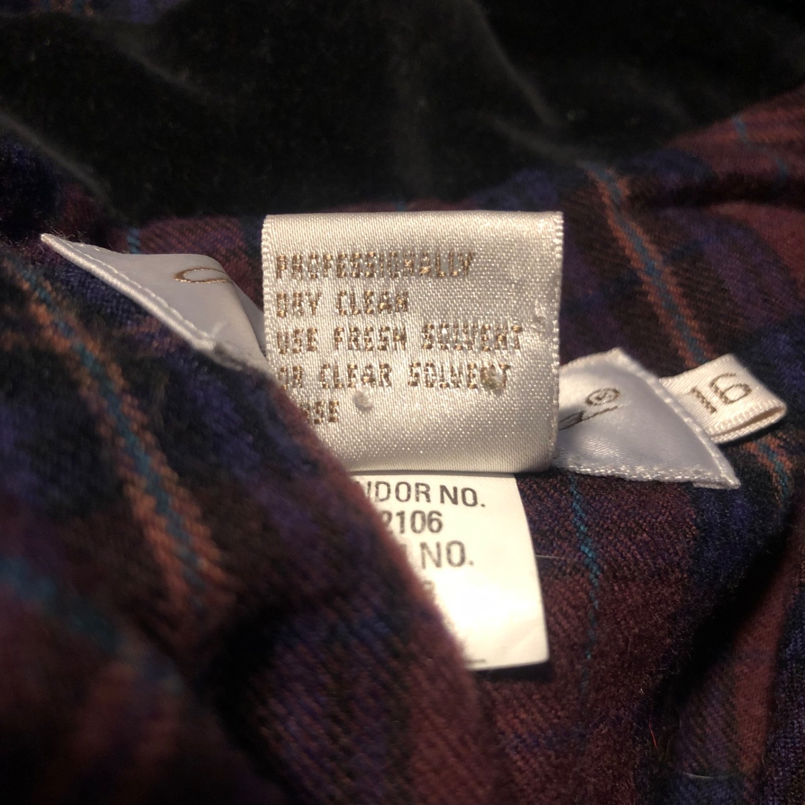 VTG 90s All Week Long Wool Plaid Jumper Dress Women Size 16 Preppy Dark Academia