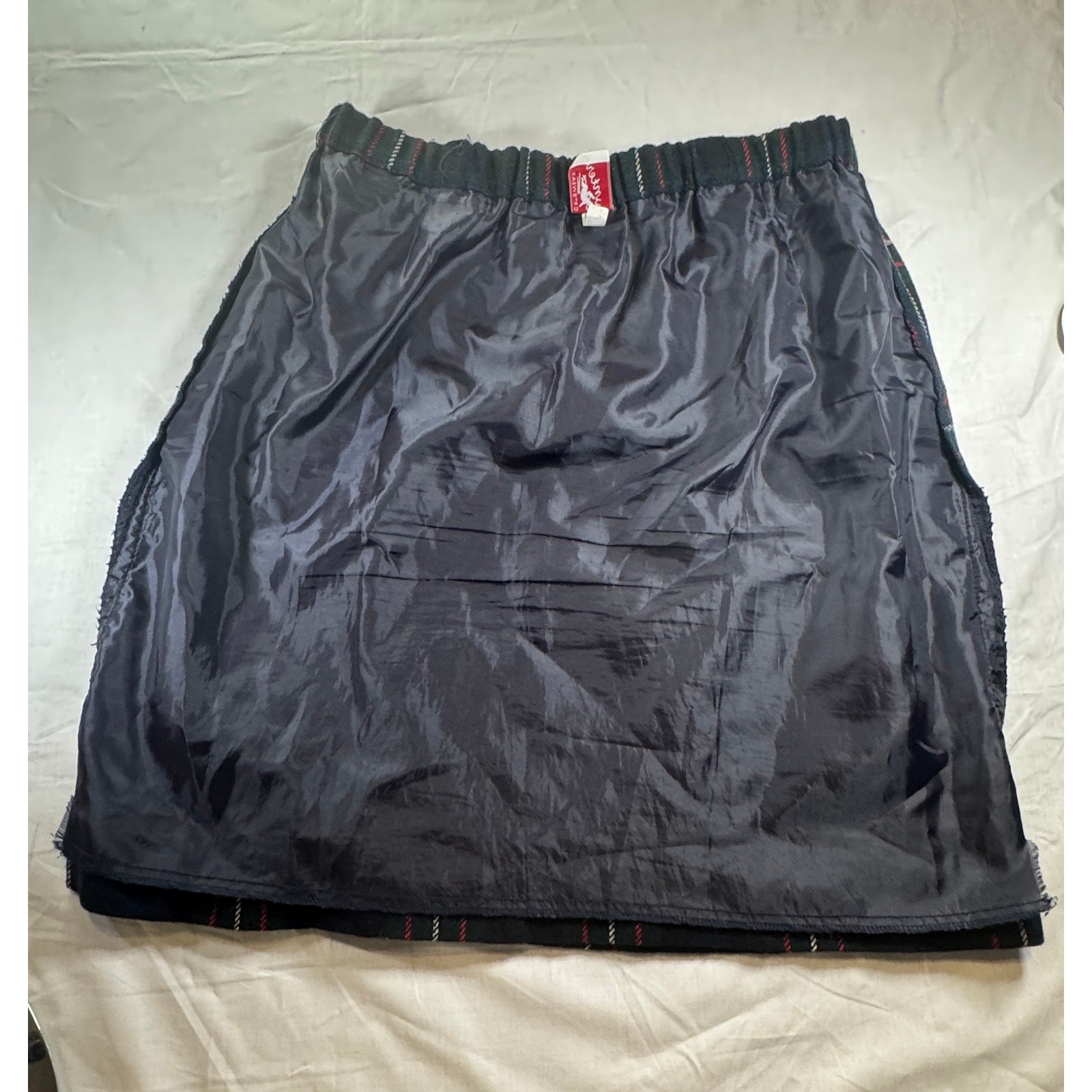 Hunter Sportswear Navy Tartan Pencil Skirt, 30 Waist