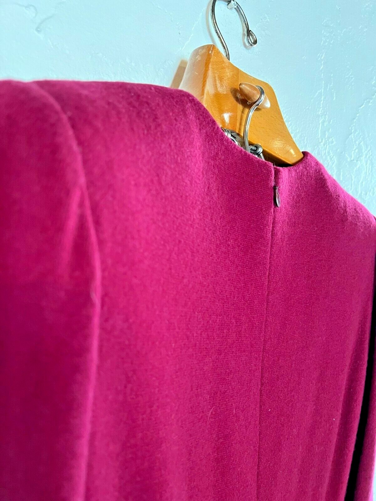 Vintage Couture Stanley Platos Martin Ross Wool/Cashmere 1980s Dress Red/Purple