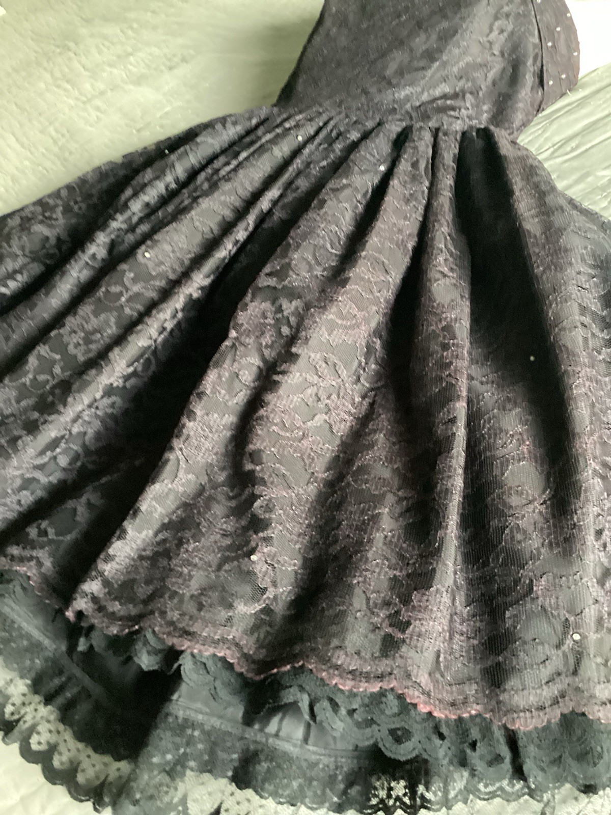 80’s EXPO Black Lace Beaded Party Dress