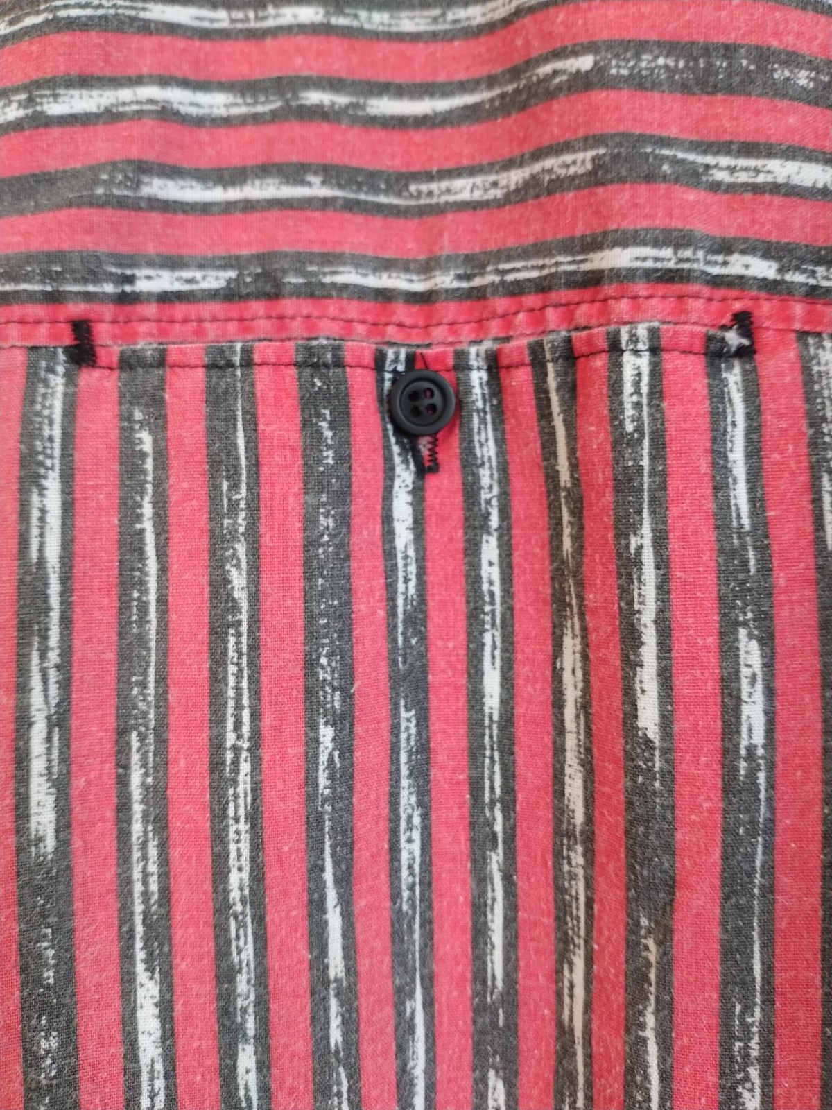 Carlyle VTG 90’s Womans Button Up Black Red White Stripe Short Sleeve Top Sz 12