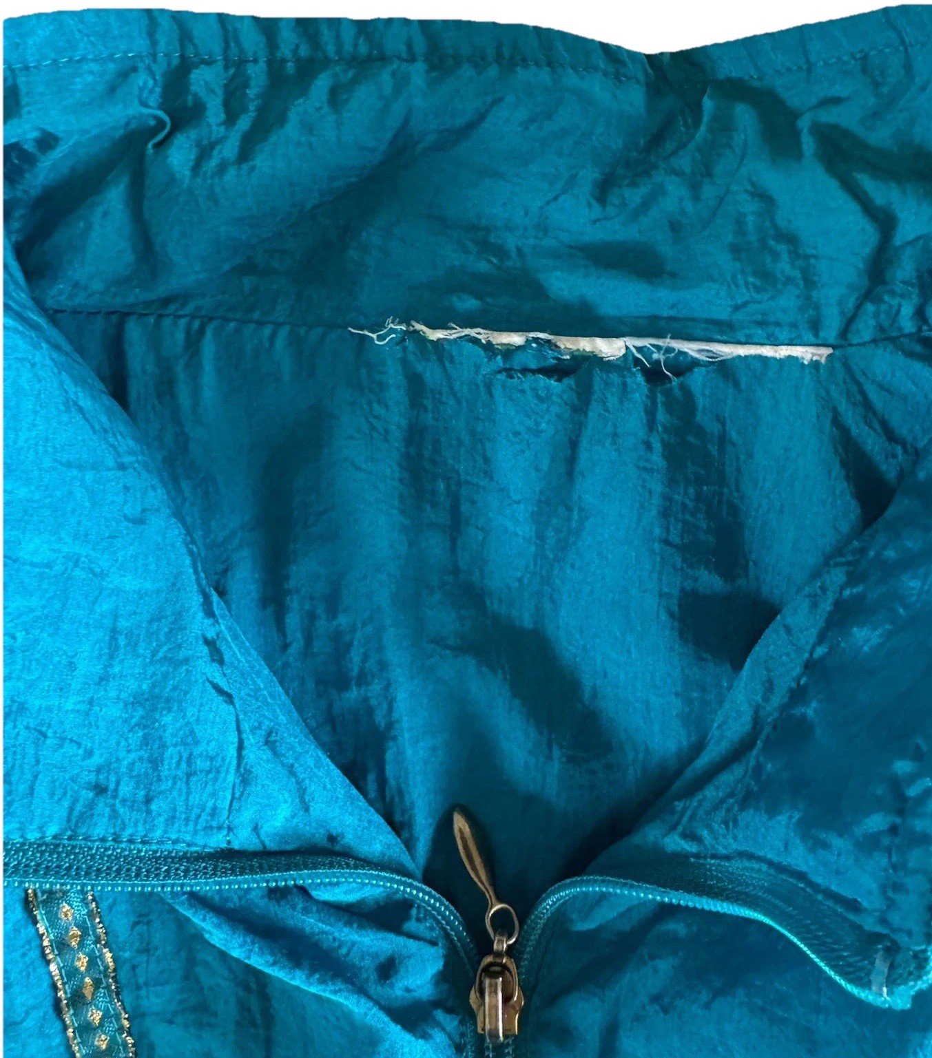 Vintage Women’s Satin Track Suit Blue Sz. M. Jacket & Pants, Nylon 80’s-90’s Y2K