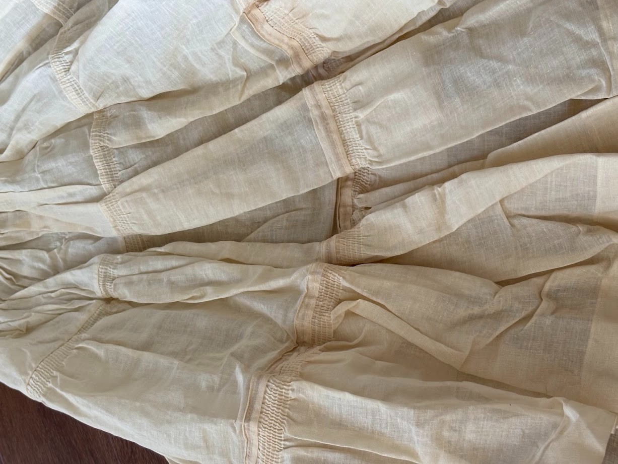 2pc lot VINTAGE FULL CIRCLE TIERED PETTICOAT SLIPS AS IS FOR REPURPOSING
