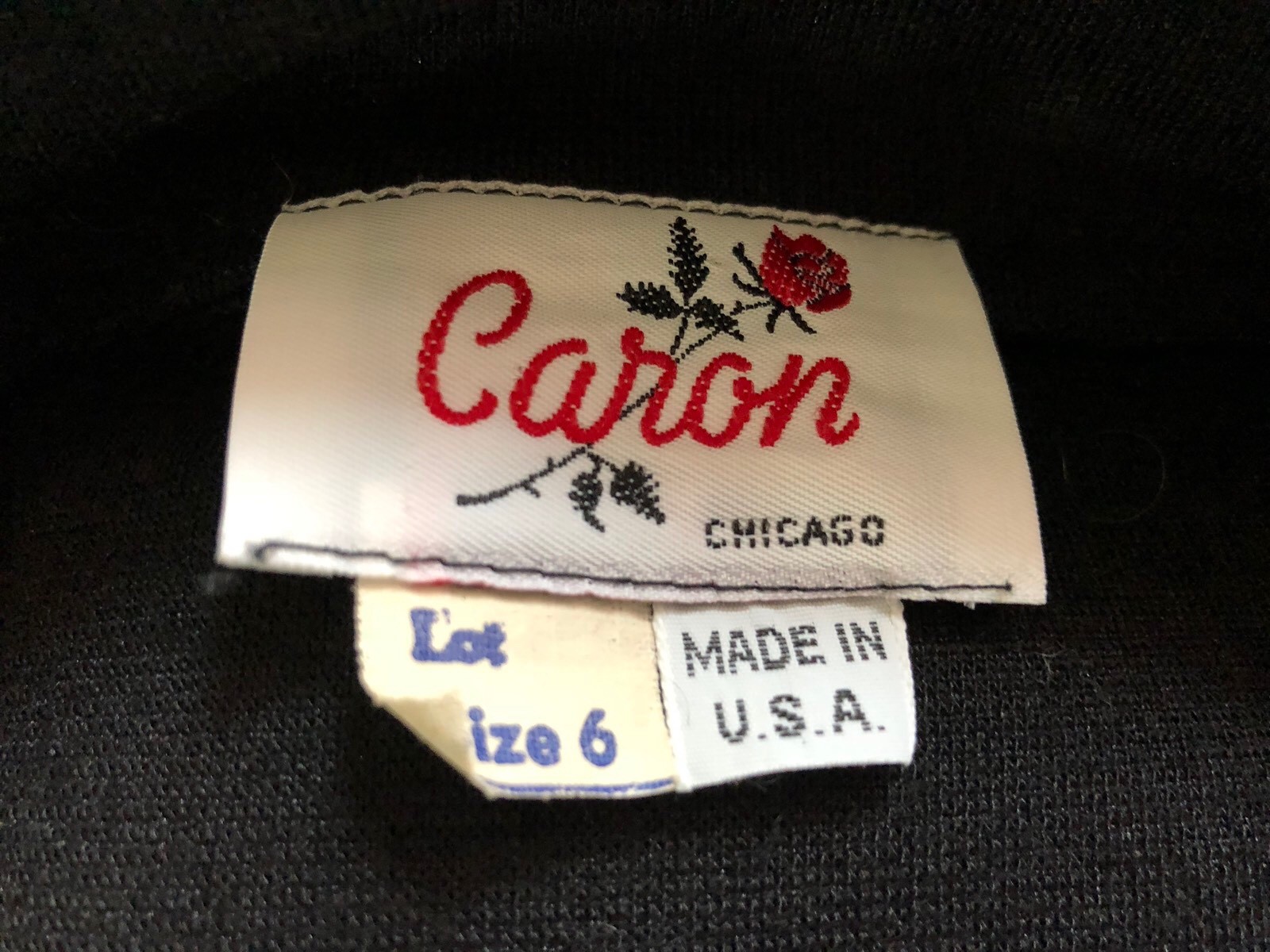 Vintage Caron Chicago Dress Size 6 Black Heavy w Gold Brass Zippers USA