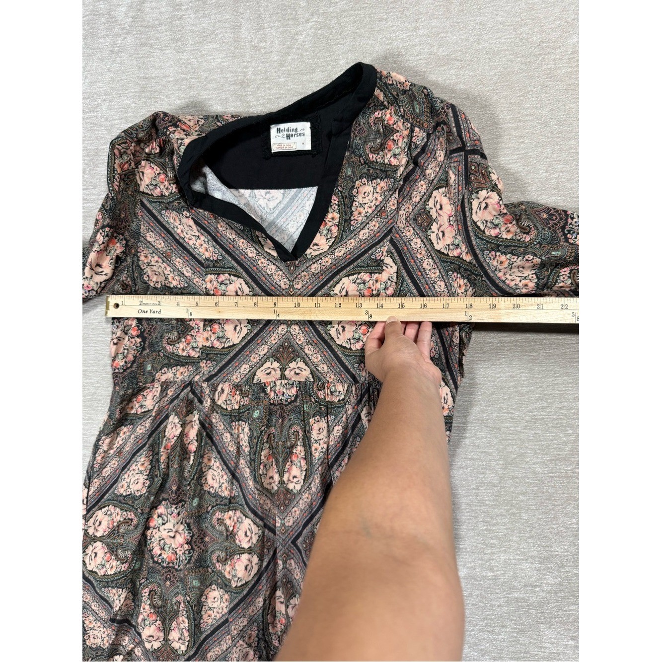 Holding Horses Anthropologie Paisley Floral Pocket Tunic Dress Size M