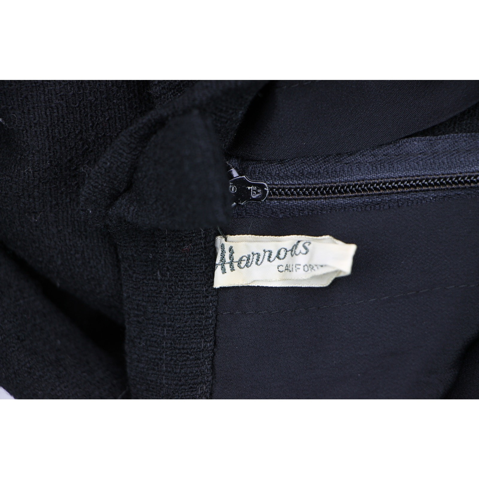 Vintage Harrods 70s Mod Librarian Black Skirt 28