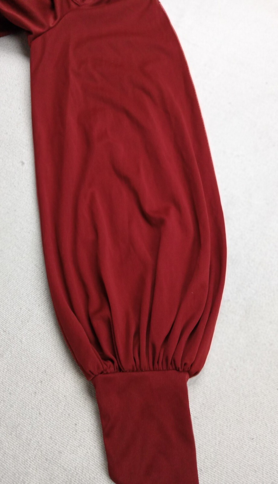 1980s Rags By Kressandra Vintage Wine Red Long Sleeve dress Size 7 Womens Strap
