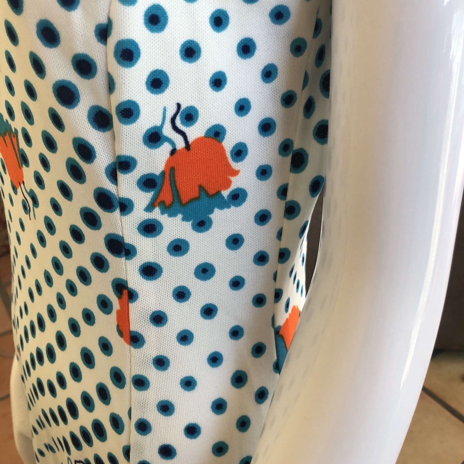 1970’s vintage Poppies and Polka Dots maxi Mod Glam Polka Dot Floral Dress SMALL