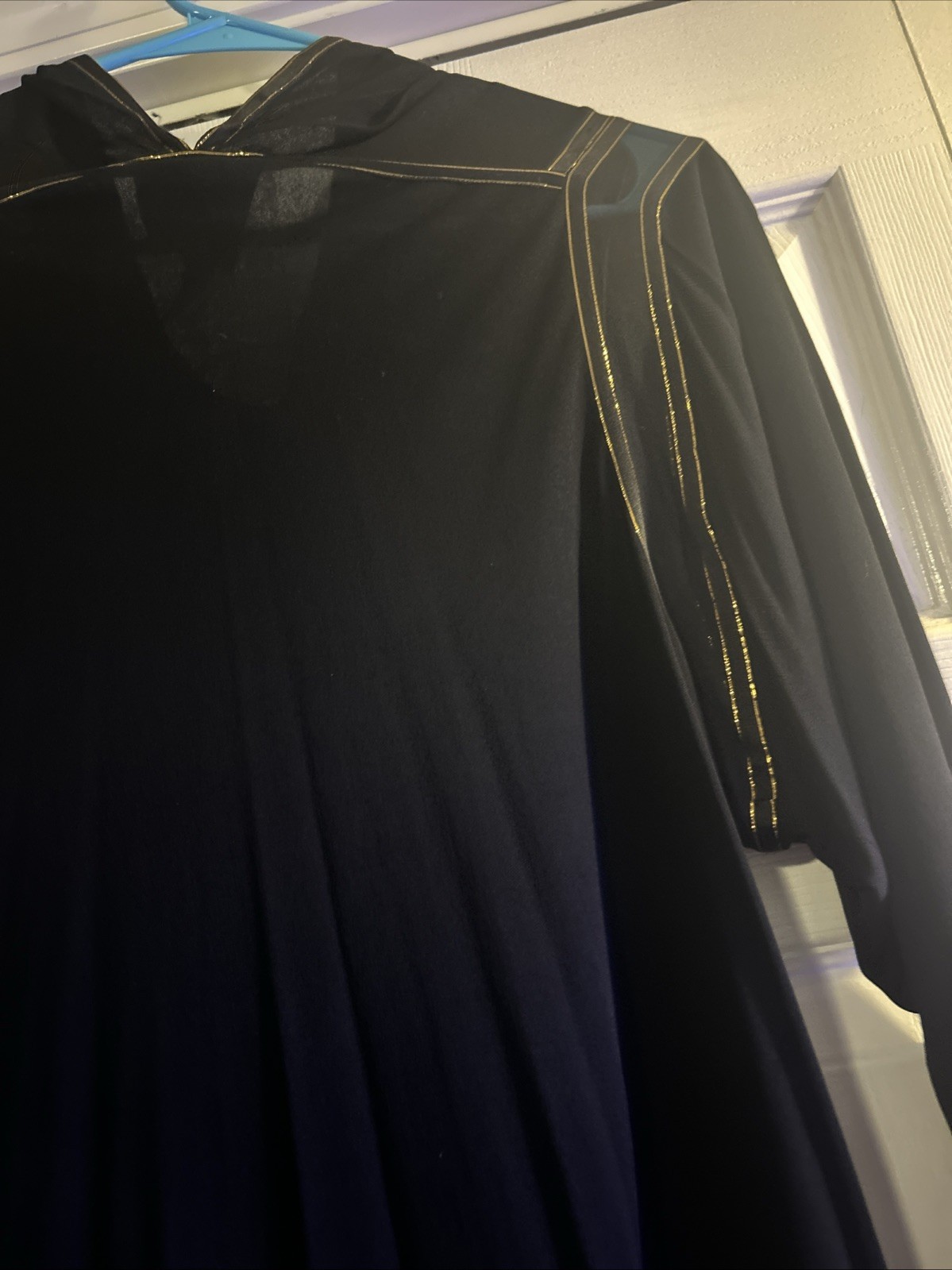 Vintage Janice Wainwright England Black Gold Viscose Dress Mesh US 10 UK 12