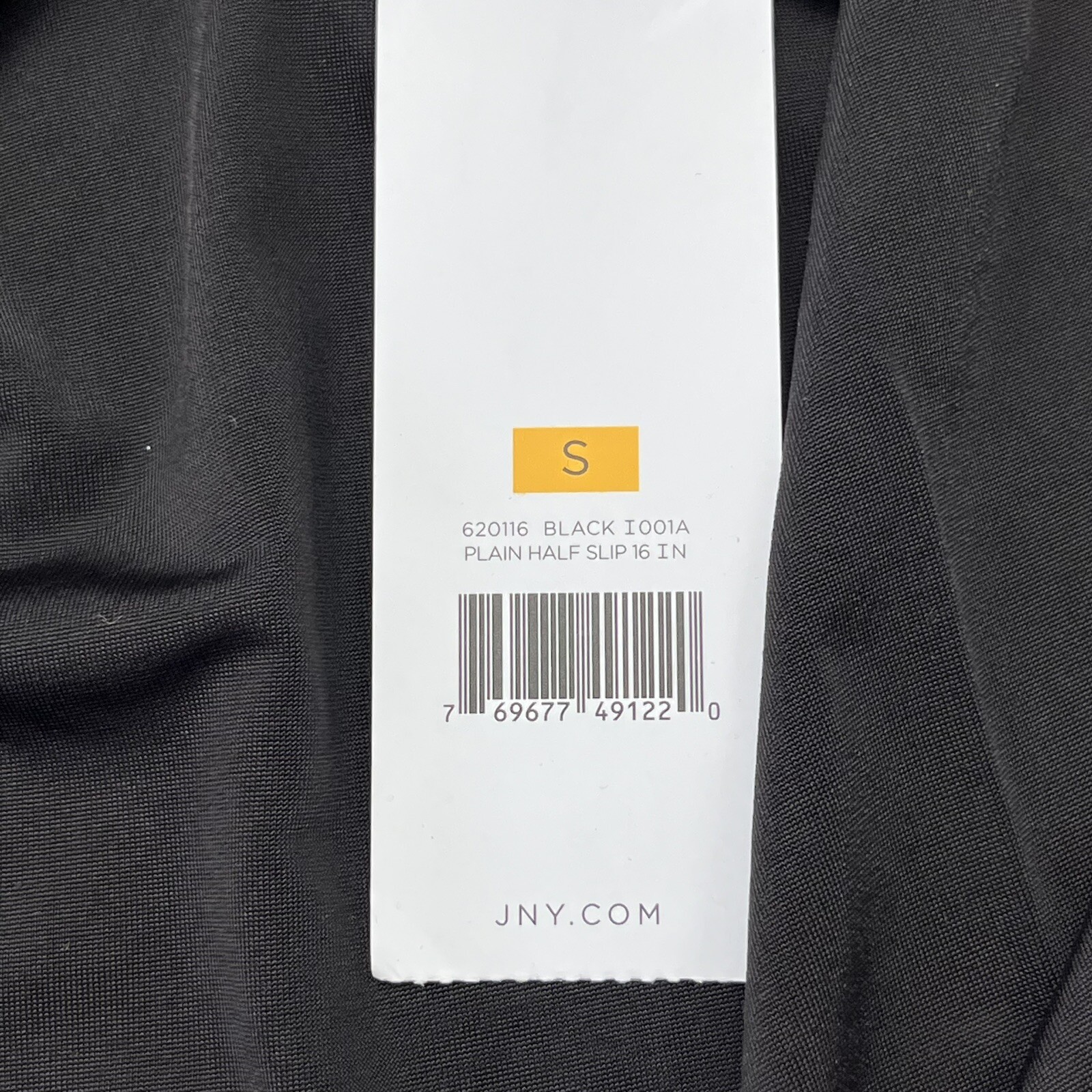 Jones Black Plain Microfiber Half Slip 16” Womens Size Small