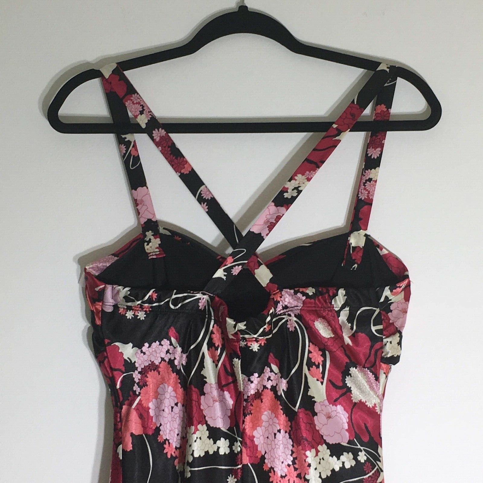Vintage Speechless Womens Fit And Flare Dress Size 11 Pink White Black Floral