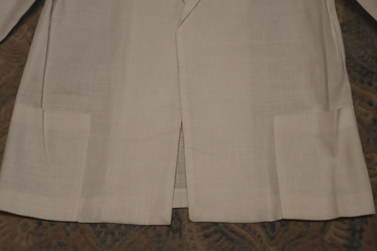Vintage JOANNA womens half sleeve sheer white open blazer jacket size M (USA)