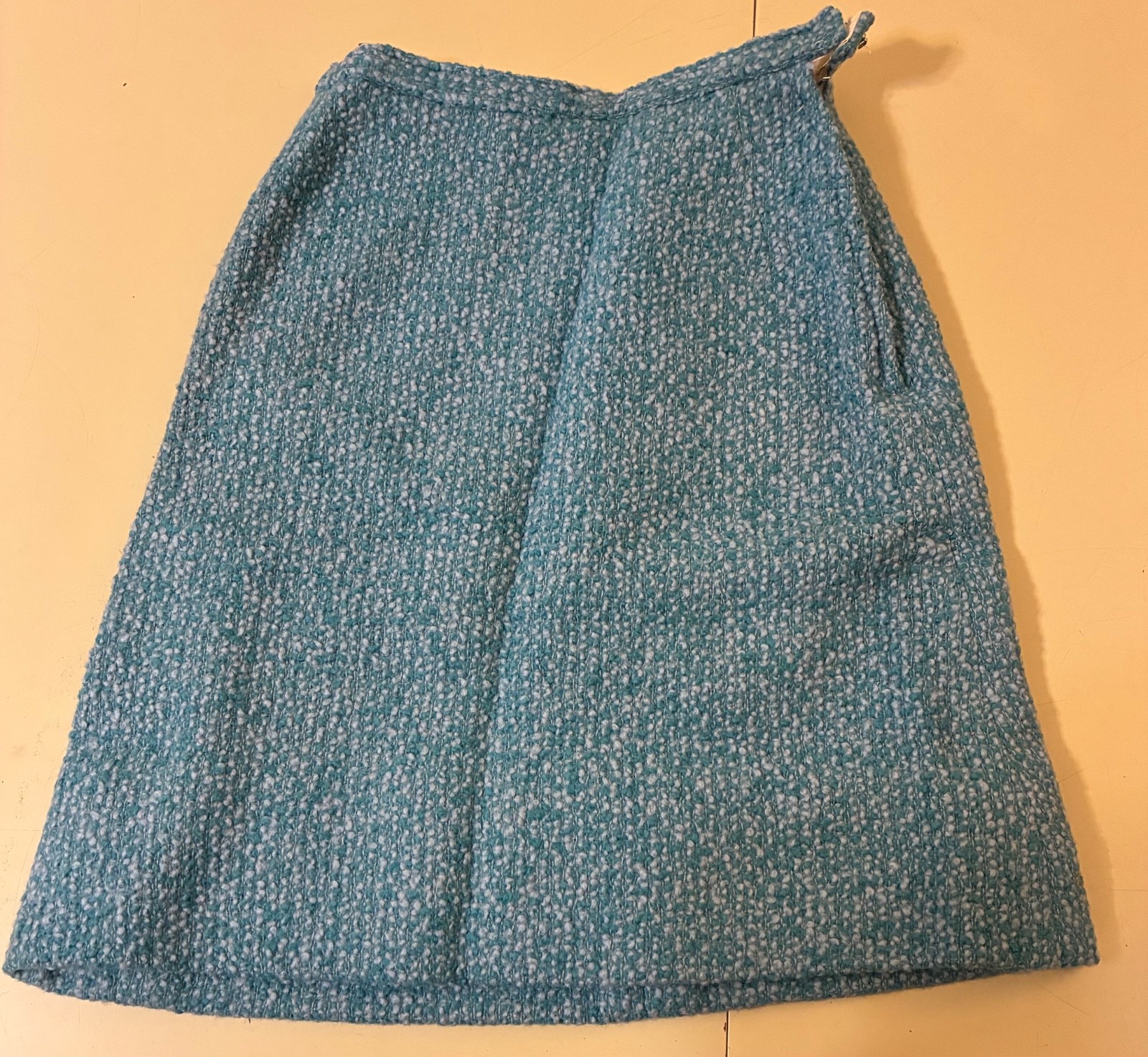 VINTAGE c.1940s MCM STYLE HANDMADE DOUBLE BREASTED SKIRT SUIT Nubby Wool