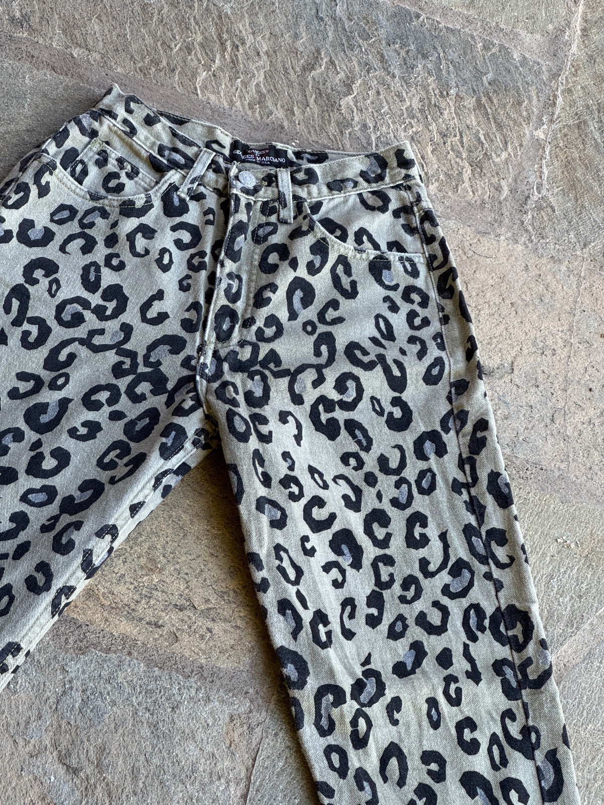 Vintage 80s 90s Georges Marciano GUESS USA Leopard Print Jeans