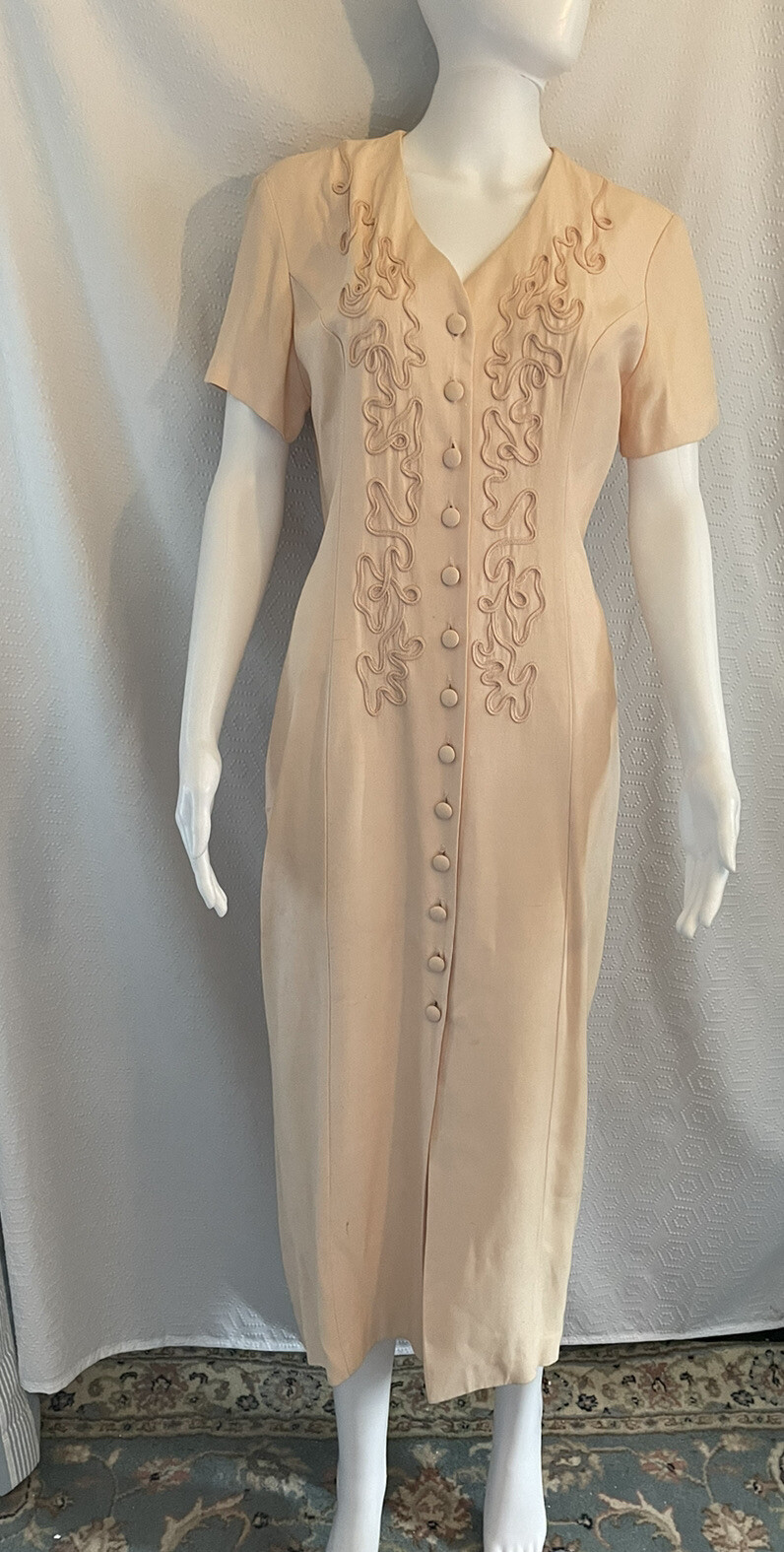 Vintage Dawn Joy Dress 7-8 Pink Romantic Midi 90s