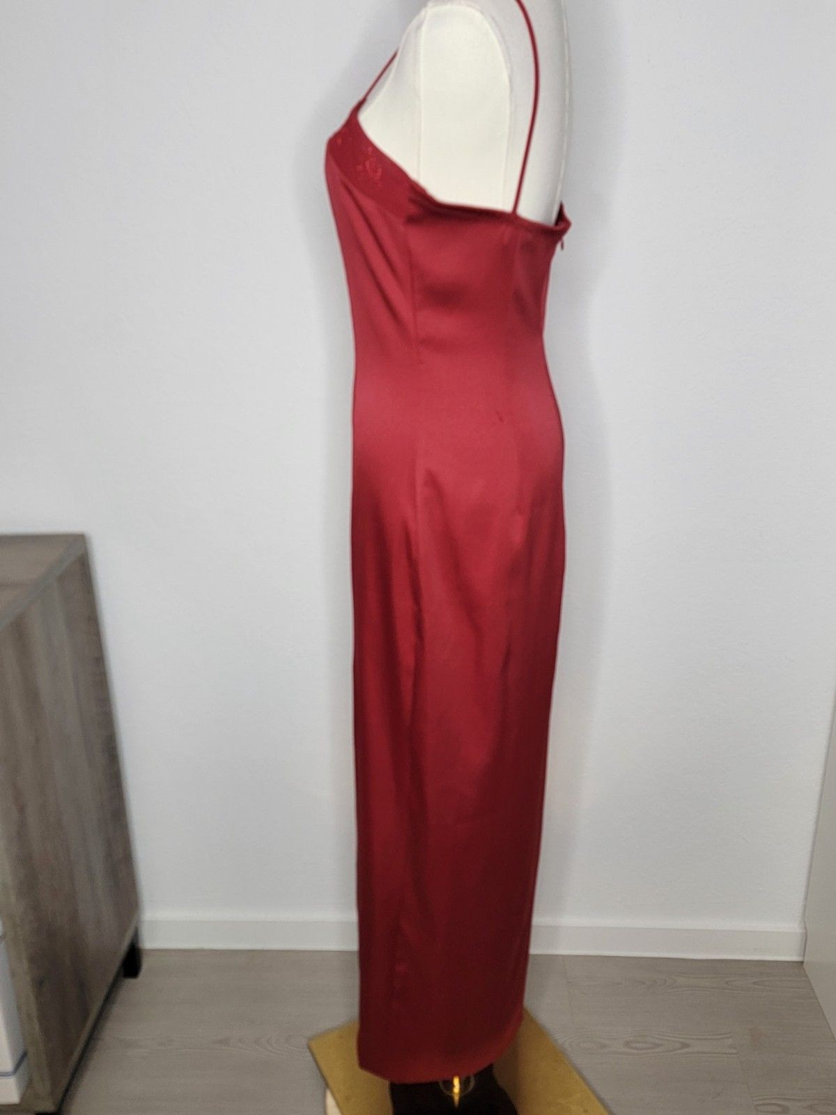 Vintage Rampage 90s Blood Red Maxi Dress Gown Junior 5 Y2K Goth Princess Formal
