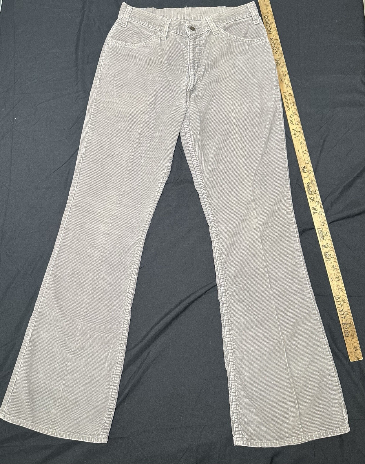 Levi’s 519 Corduroy Bell Bottoms Grey 30×32 70’s San Francisco Counter Culture
