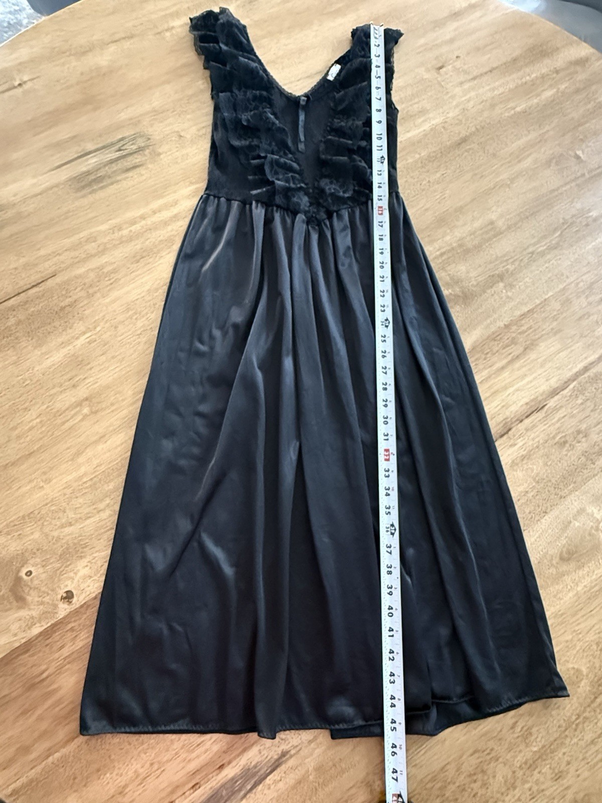 Vintage Black Nylon Slip Dress Dark Coquette Babydoll Lace Festival Rave Witchy