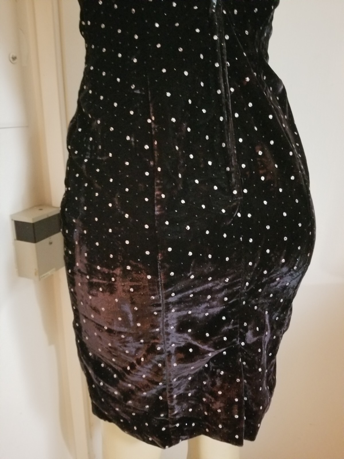 Vintage 80s Karen Okada David Howard climax velvet rhinestone dress