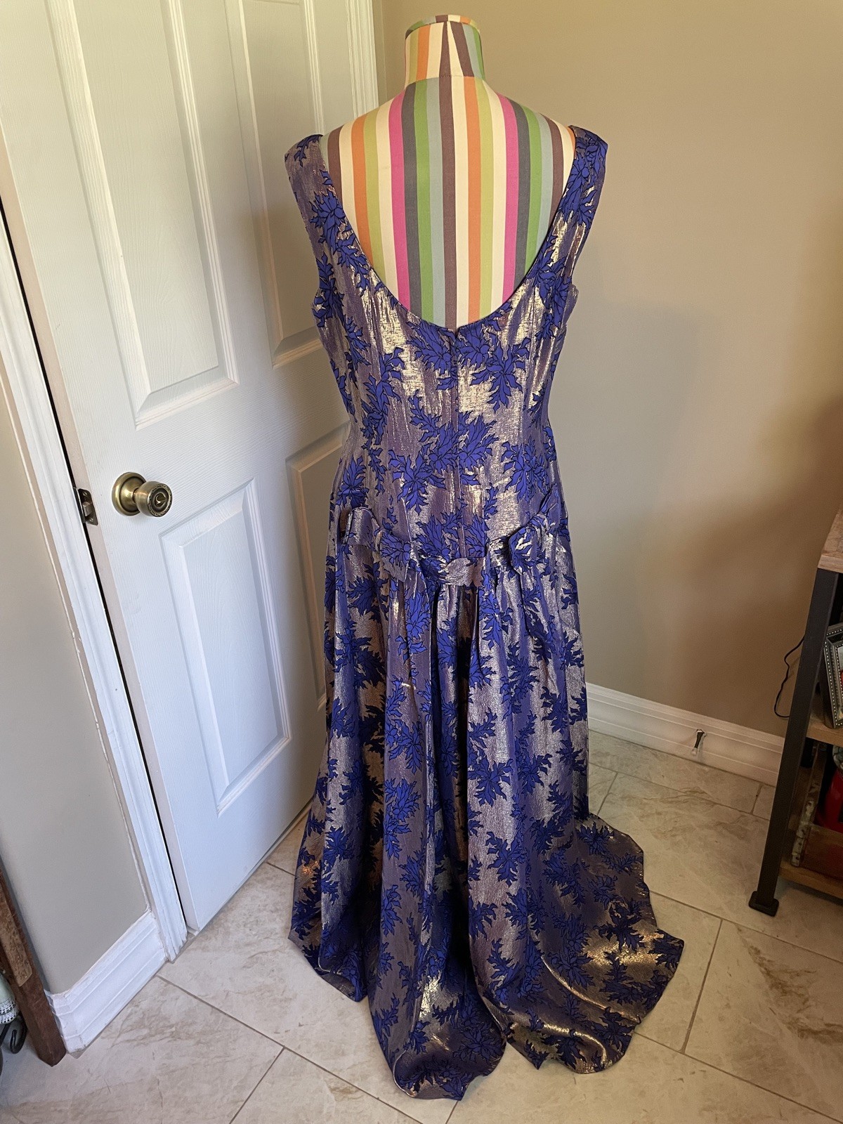 Vintage Margot Bywaters London Pamela Gown Purple/Gold