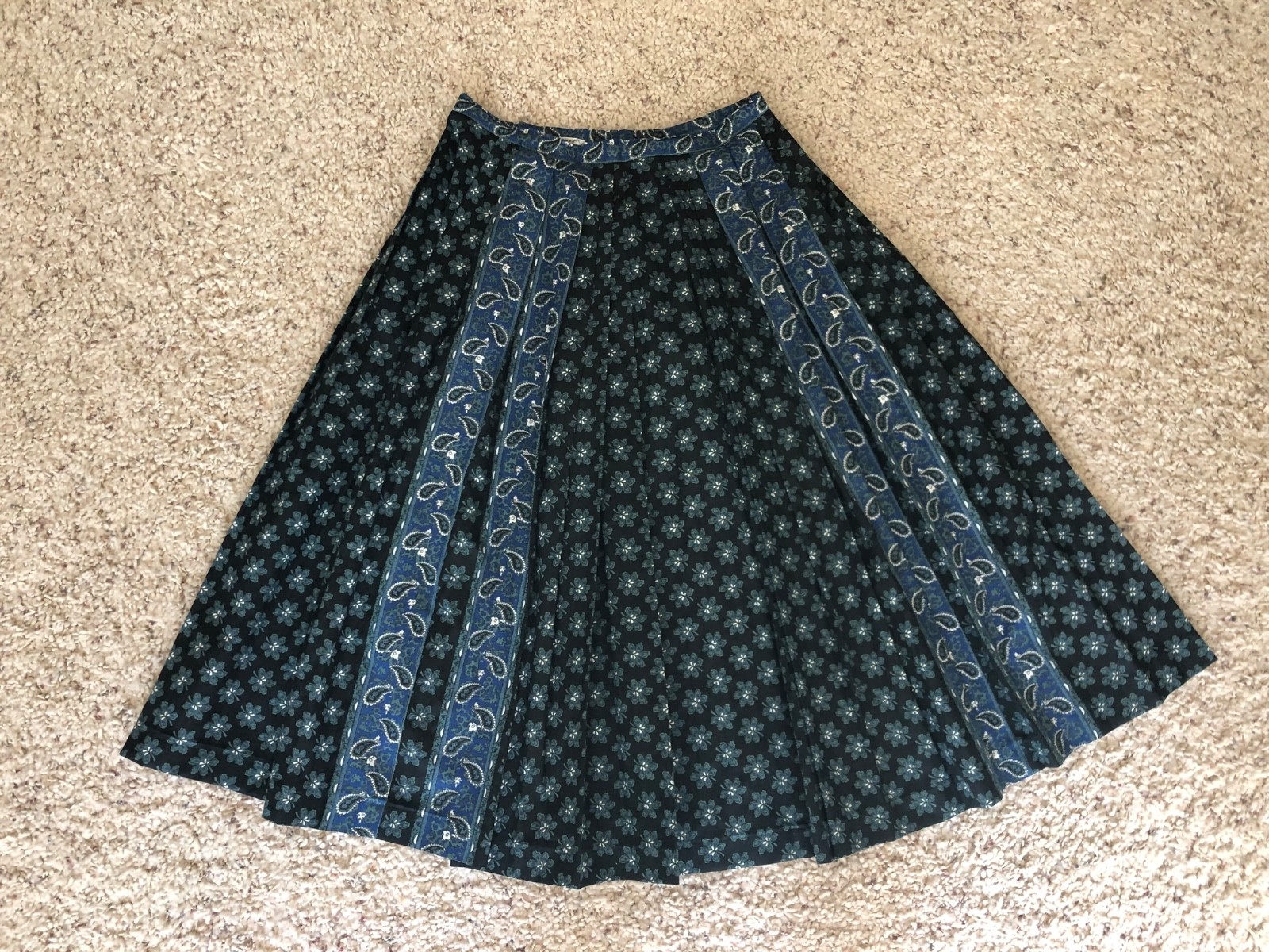 Vintage Nelly de Grab New York Polished Cotton Full Softly Pleated Skirt EUC