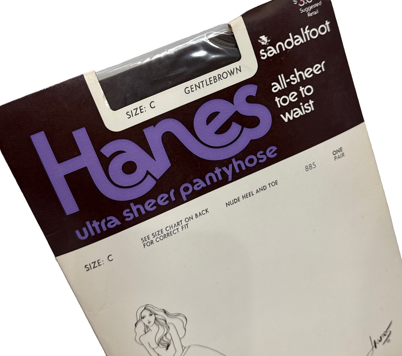 Lot Of 2 Hanes Ultra Sheer Pantyhose Style 885 Size C TOWN TAUPE & GENTLEBROWN