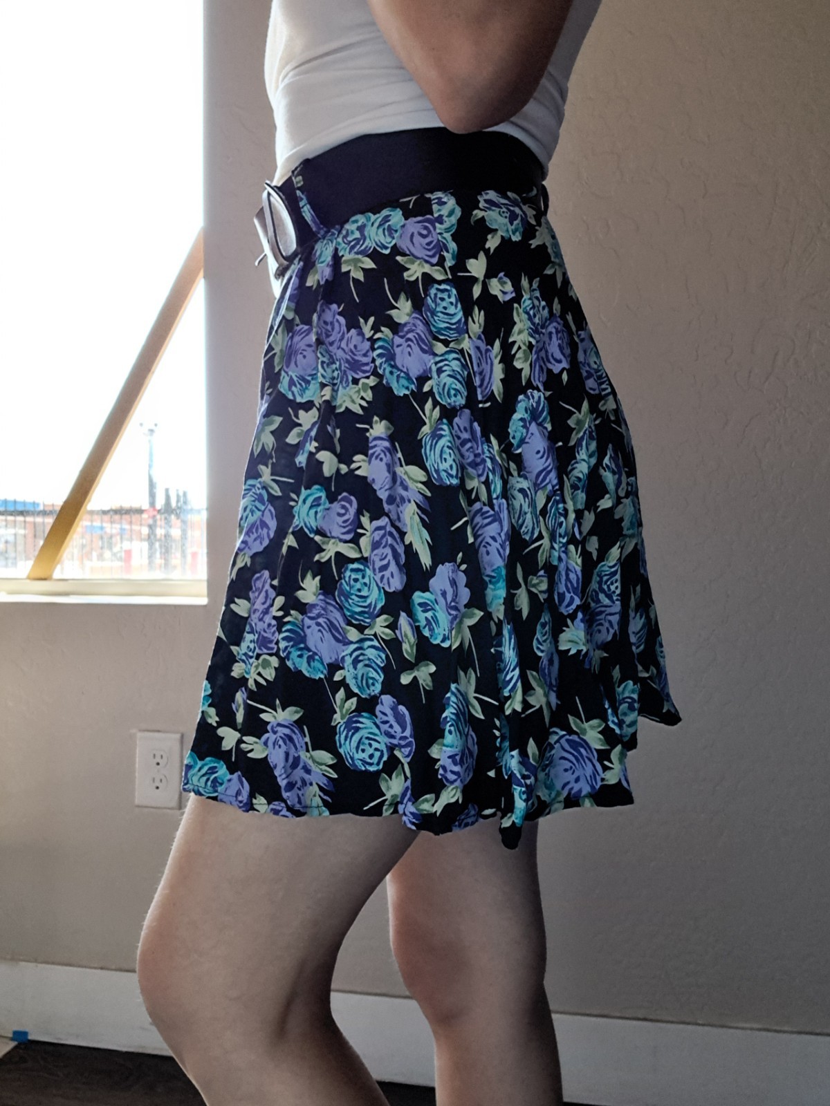 VTG 90s Paris Blues High Waisted Pleated Floral Flowy Shorts Women’s 9
