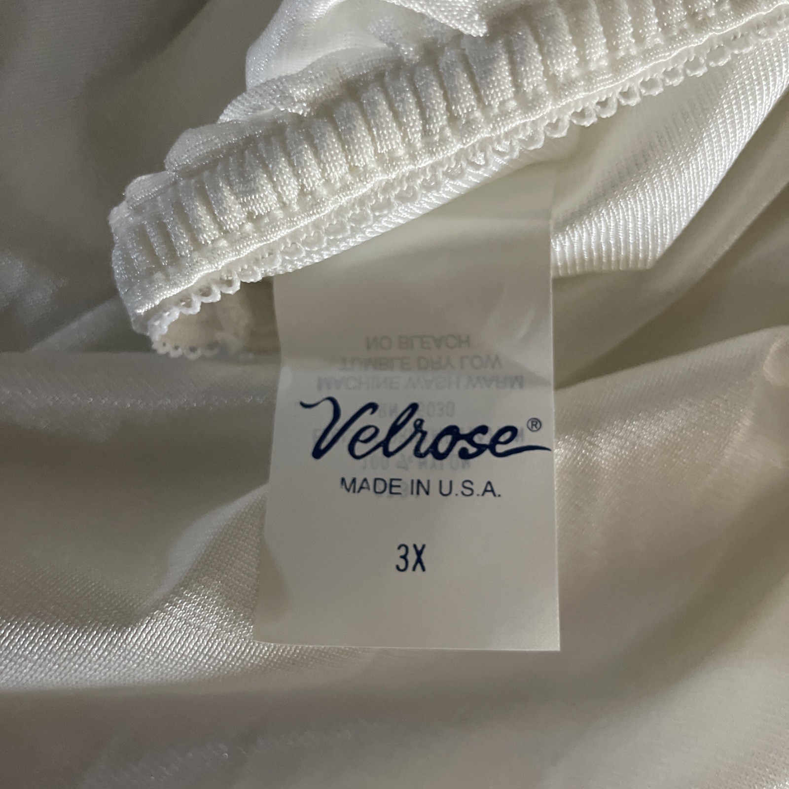 Vintage Velrose Ladies 31” White Half Slip Size 3X NOS Without Tags