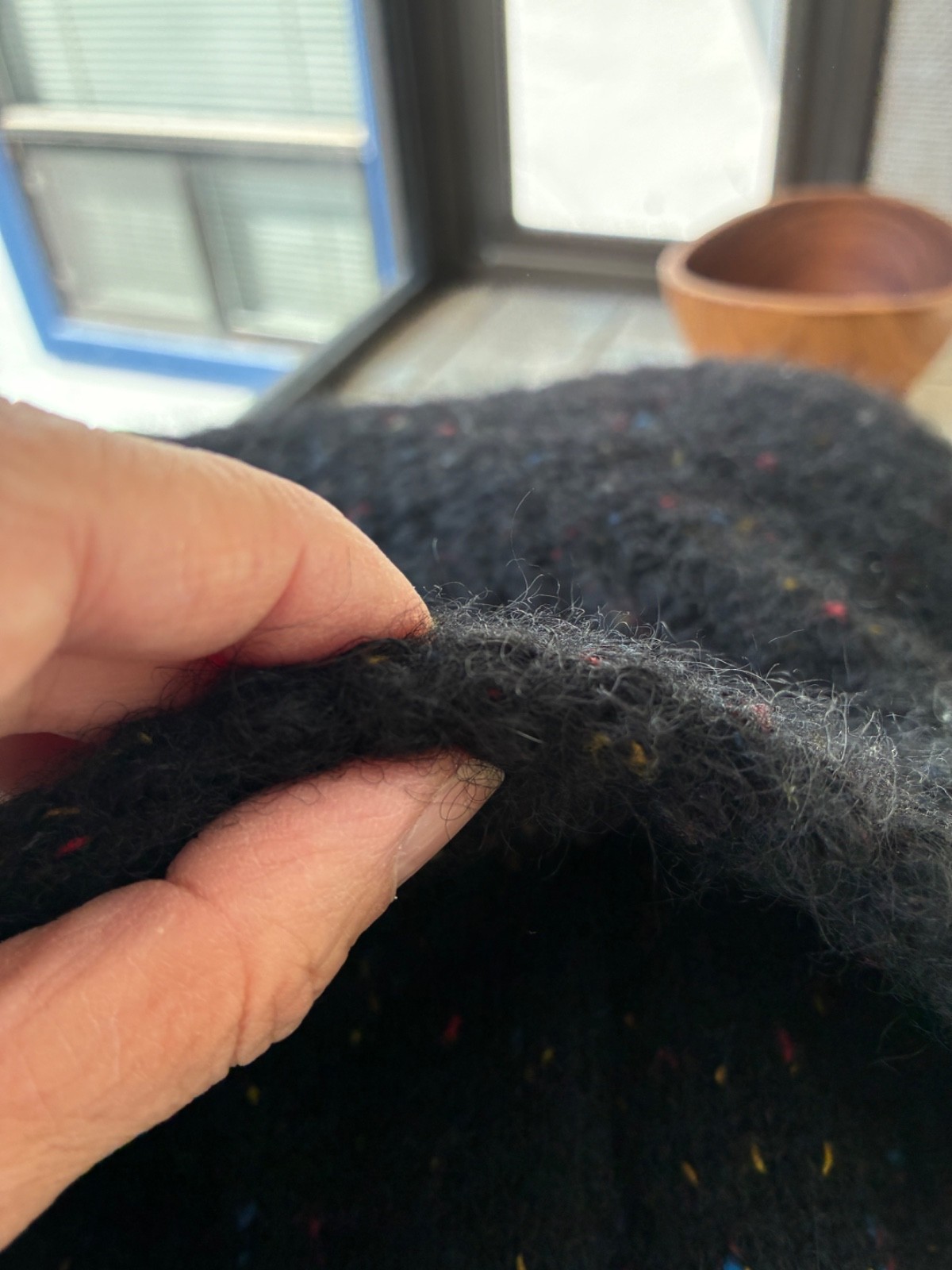Vintage Sweater Jacket Black Wool Confetti Yarn Speckled Cin Cin 1970’s 1980’s