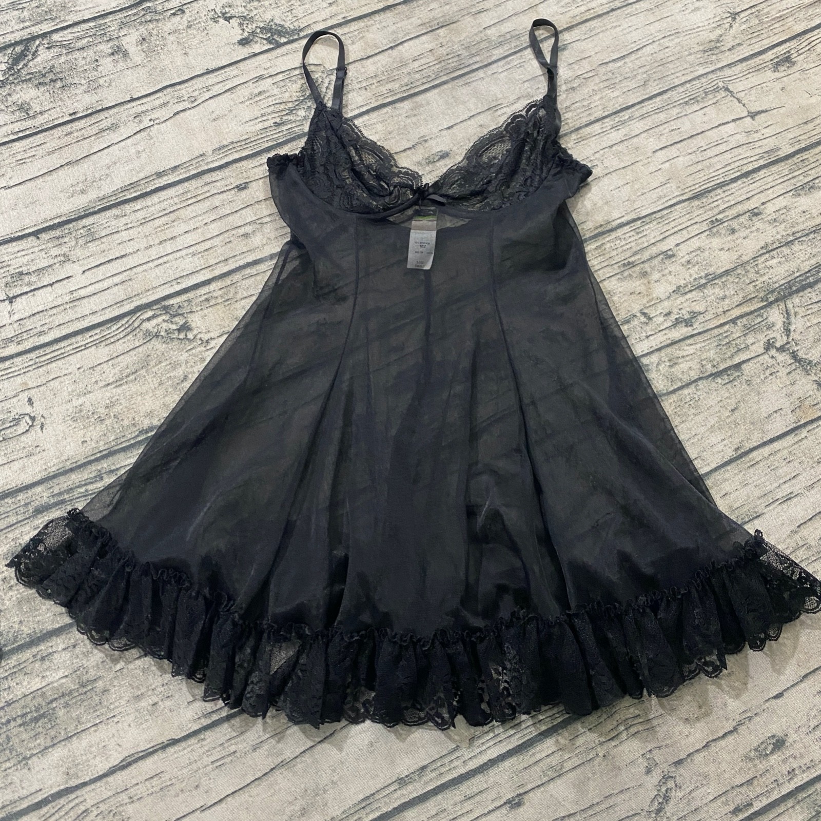 Andrea Kristoff for Escante Vtg 80s Lingerie Size S Intimate Nighty Lace Sheer