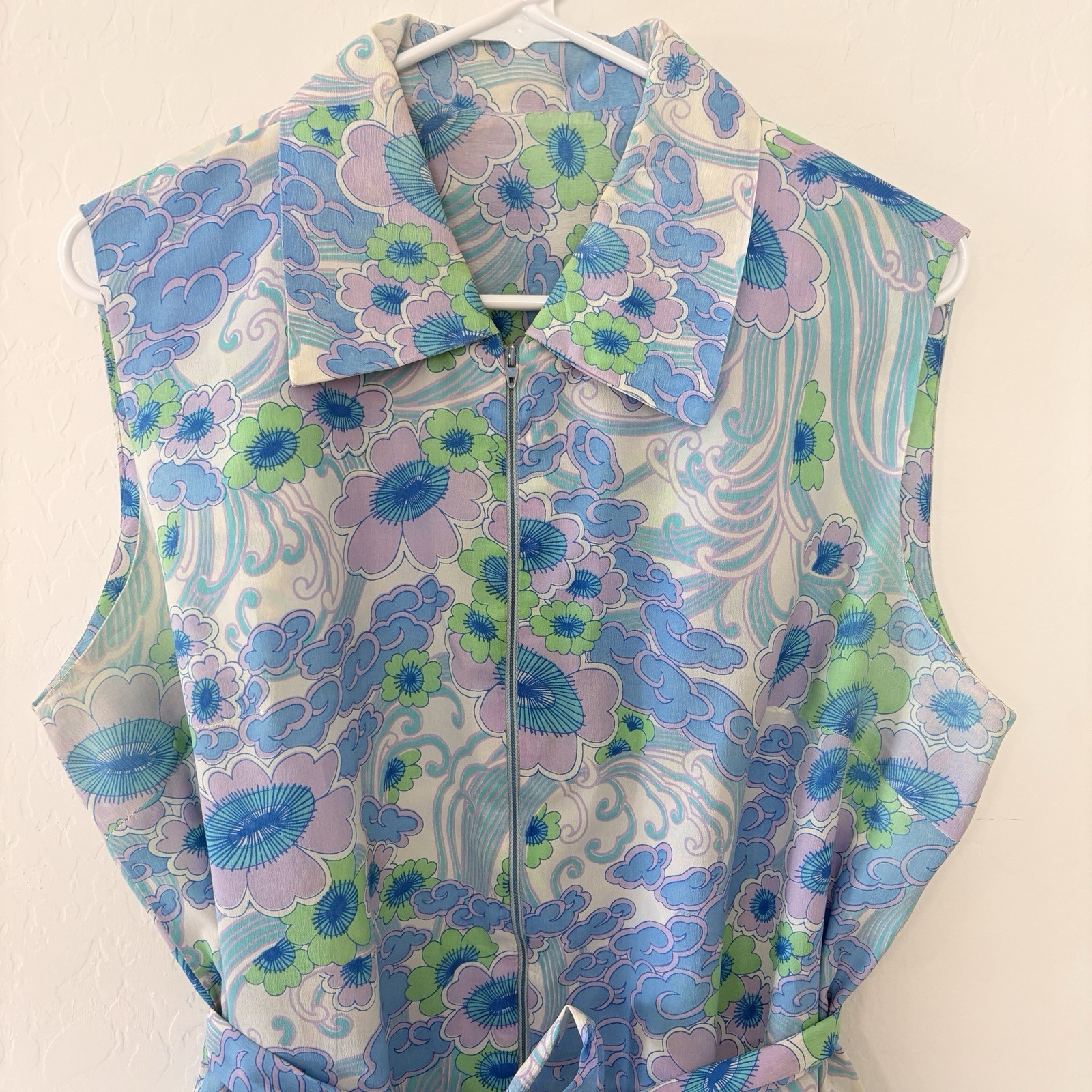 Vintage Sleeveless Floral Flower Power Dress