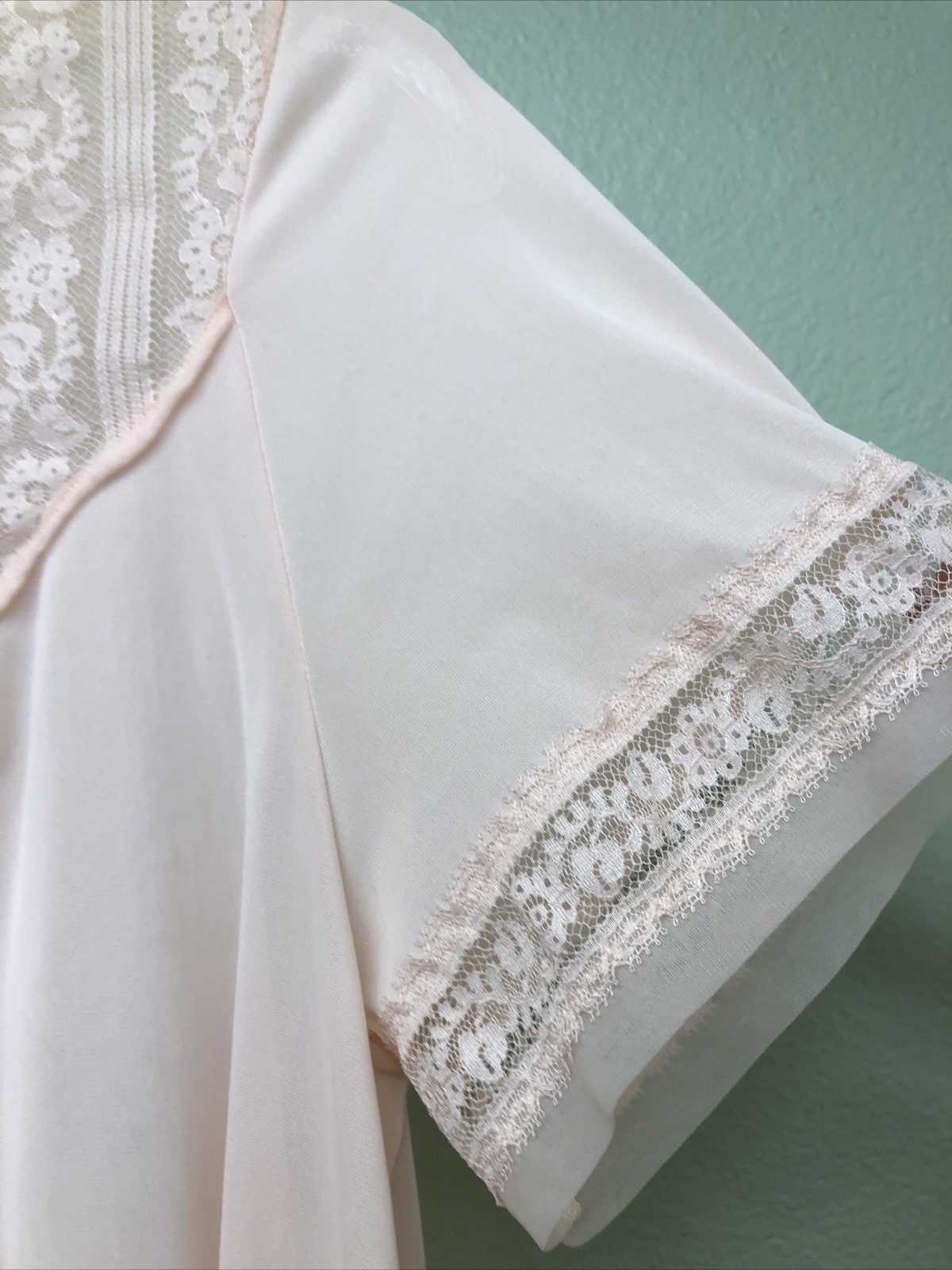 Luxite Kayser Vintage Soft Pink Home Robe Sz L Front Buttons Grandma Core PO