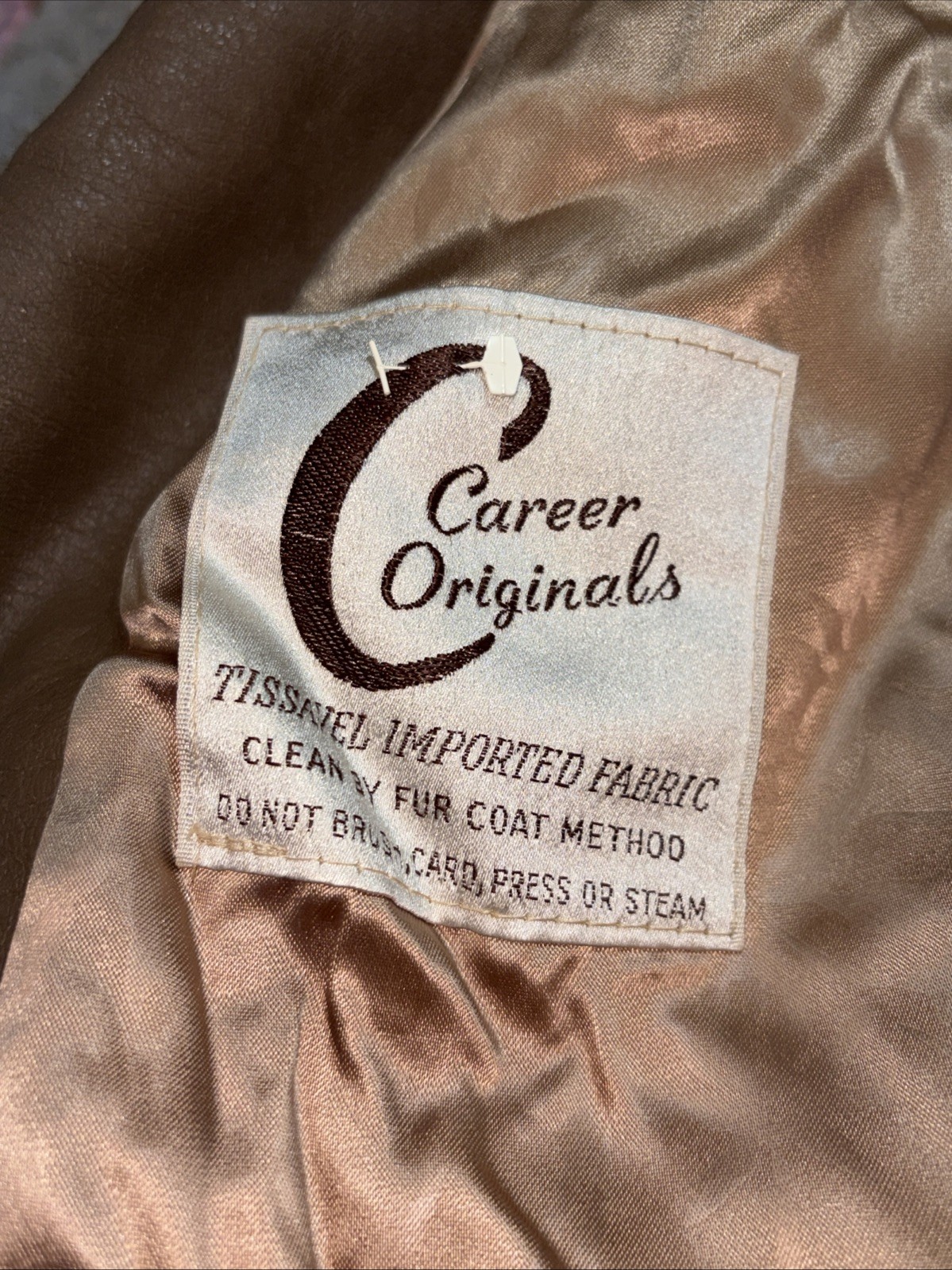 Womens 10 Vintage Career Originals Tissavel Mink French Faux Fur Coat