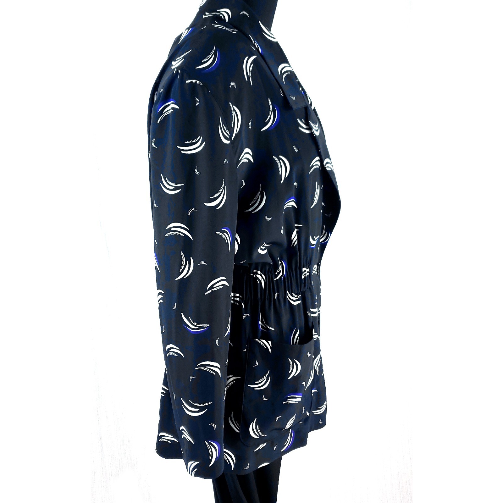 Vintage COUNTERPARTS Graphic Print Oversize Blazer Jacket – SZ 6 – Cinched Waist