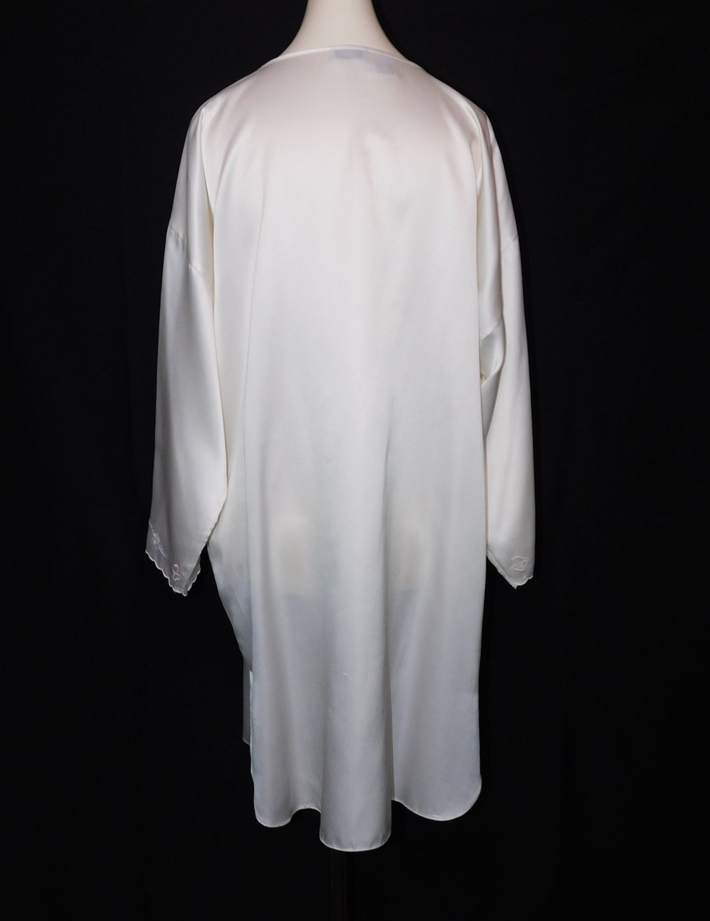 Vintage Women’s Etienne Pink Satin Embroidery Loungewear Nightgown Sz L