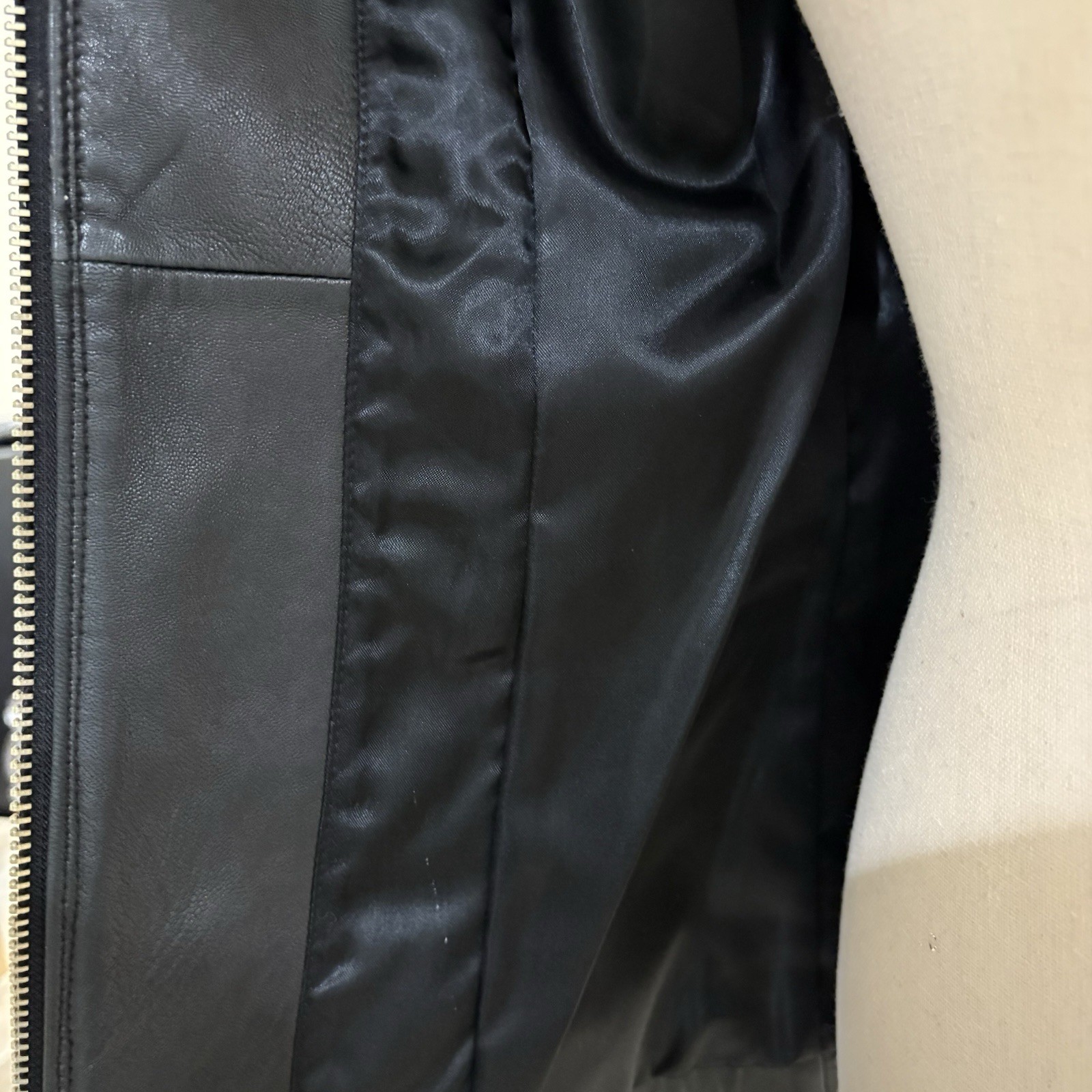 Vintage BP Black Lambskin Leather Jacket Zip Fitted Y2K Women S