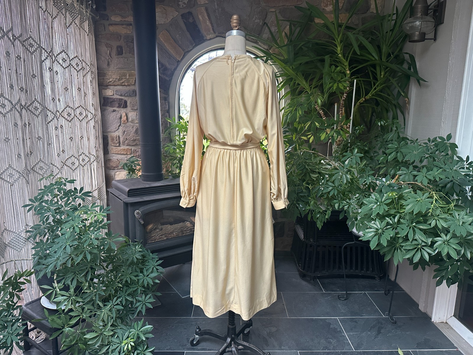 Vintage 1970s Flowing Buttery Ivory Quiana Knit Dress Schrader Sport New York