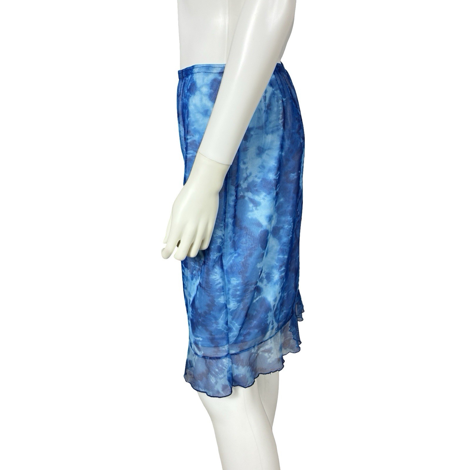RAG Women’s Vintage 90’s Y2K Blue Mesh Skirt Grunge L