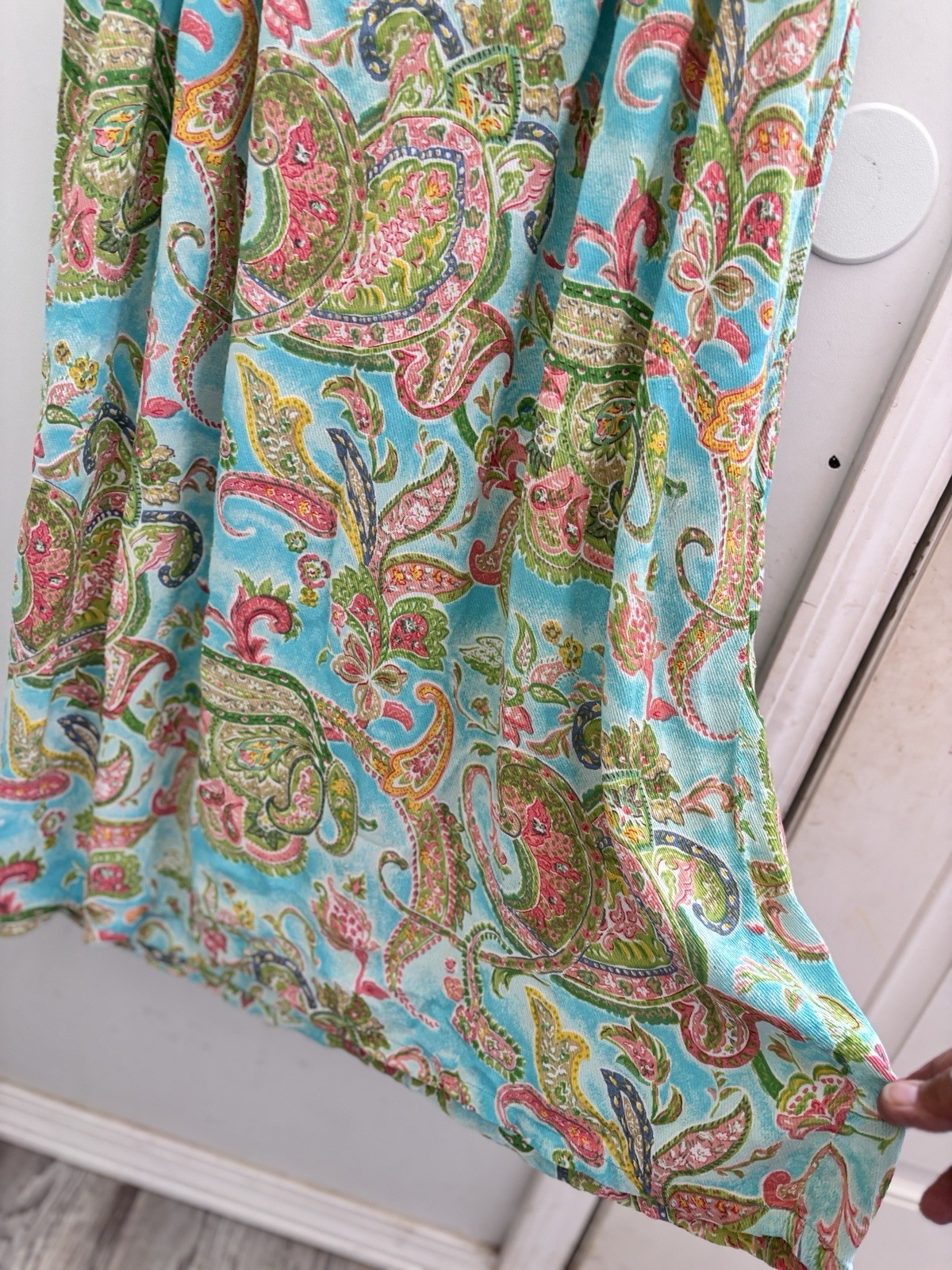 Sarah Elizabeth Vintage Cottagecore Prairie Maxi Dress Sz 6 Blue Pink Paisley