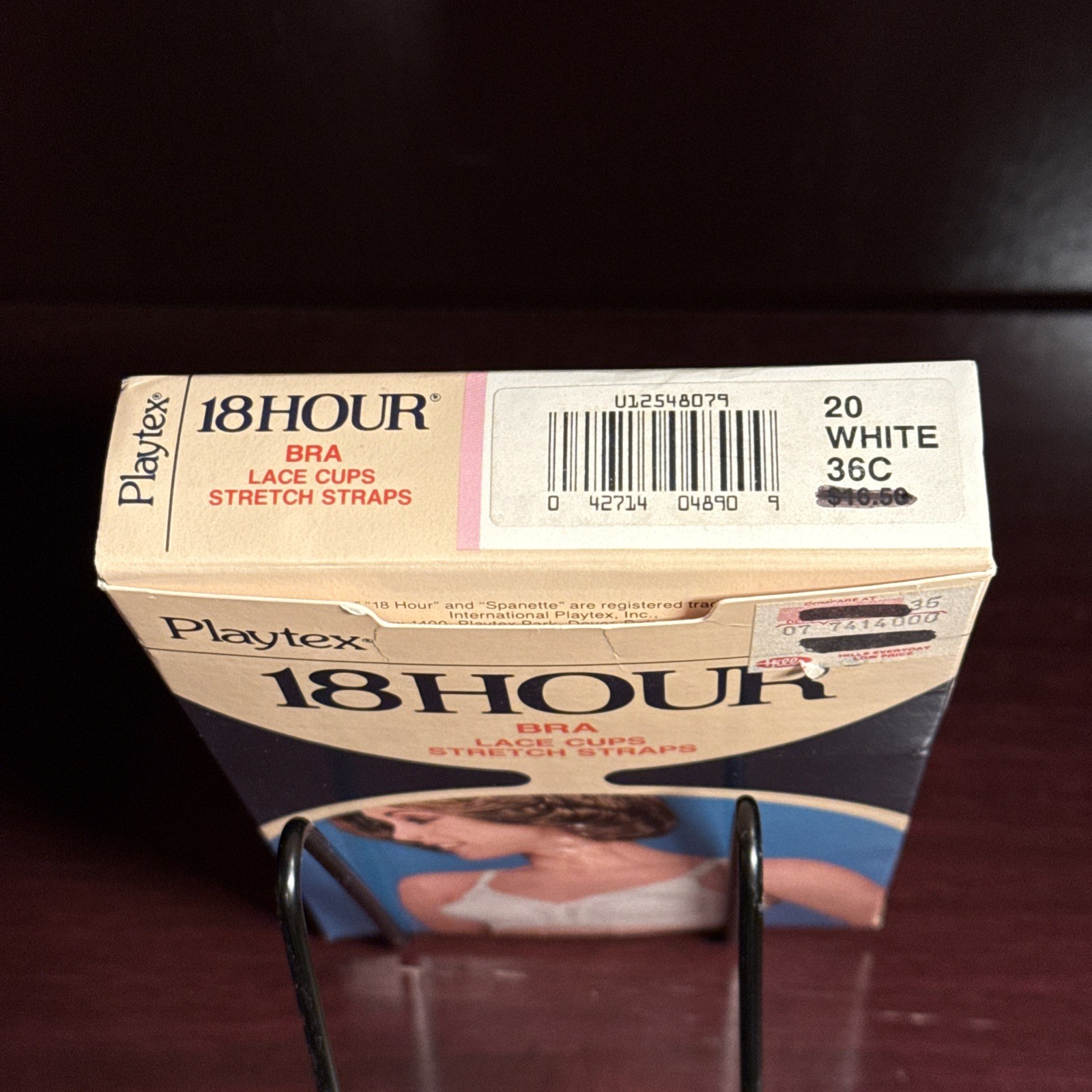 Vtg Playtex 18 Hour Bra White 36C NOS 70s 80s Lingerie Lace Cup Stretch Strap