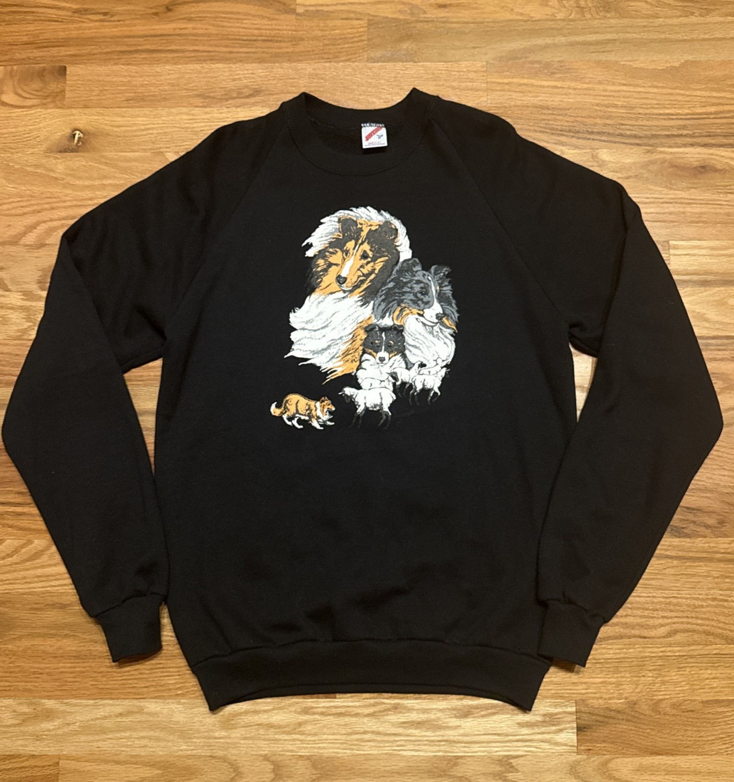 Vintage 80s 90s Collie Dog Print Graphic Sweatshirt Graphic Jerzees Sz L